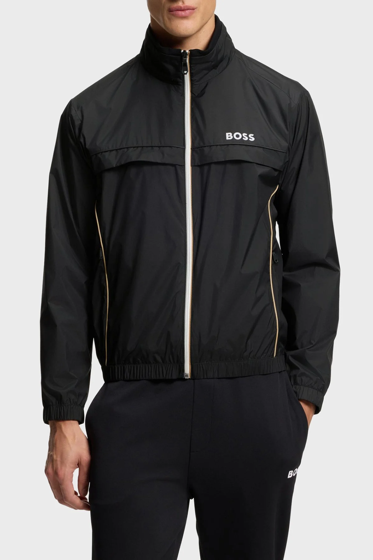 Boss Logolu Regular Fit Dik Yaka Su İtici Erkek Mont 50551069 001 SİYAH - 1