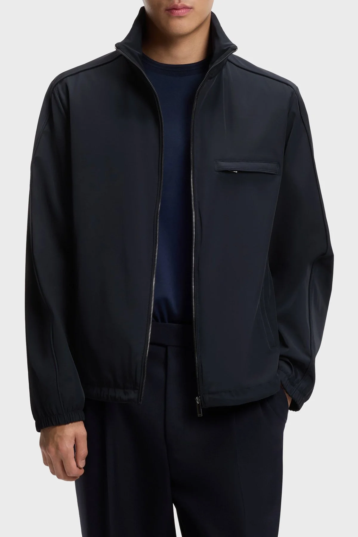 Boss Logolu Regular Fit Dik Yaka Su İtici Erkek Mont 50554286 404 LACİVERT - 1