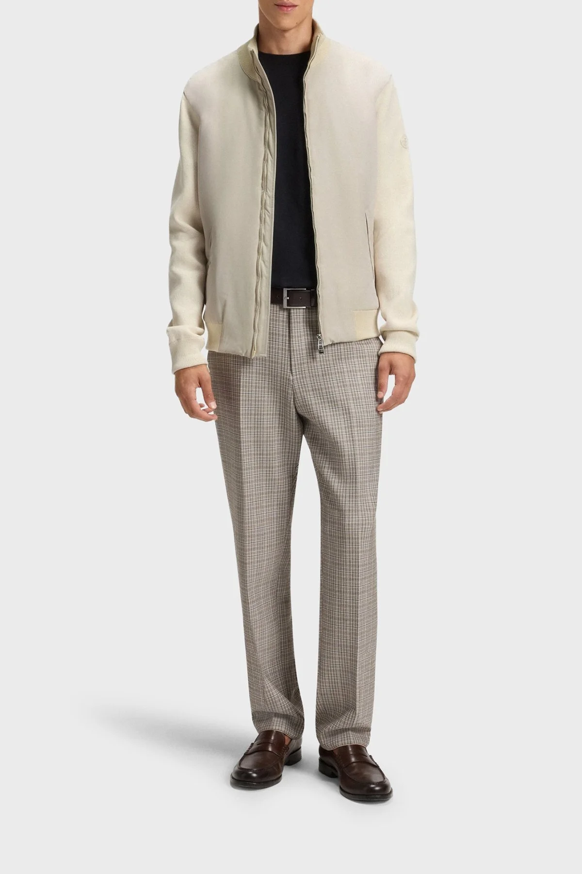 Boss Logolu Regular Fit Dik Yaka Yumuşak Dokulu Erkek Ceket 50543135 131 EKRU - 2