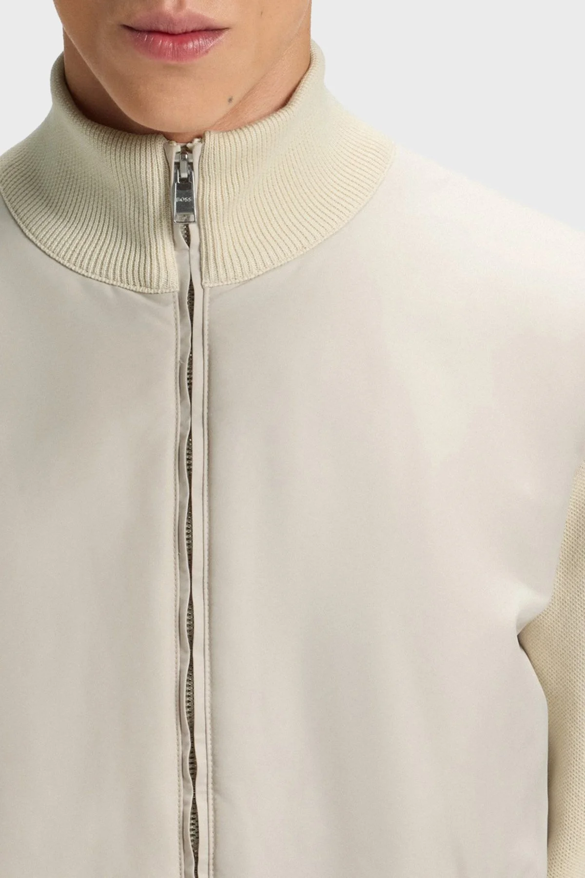 Boss Logolu Regular Fit Dik Yaka Yumuşak Dokulu Erkek Ceket 50543135 131 EKRU - 5