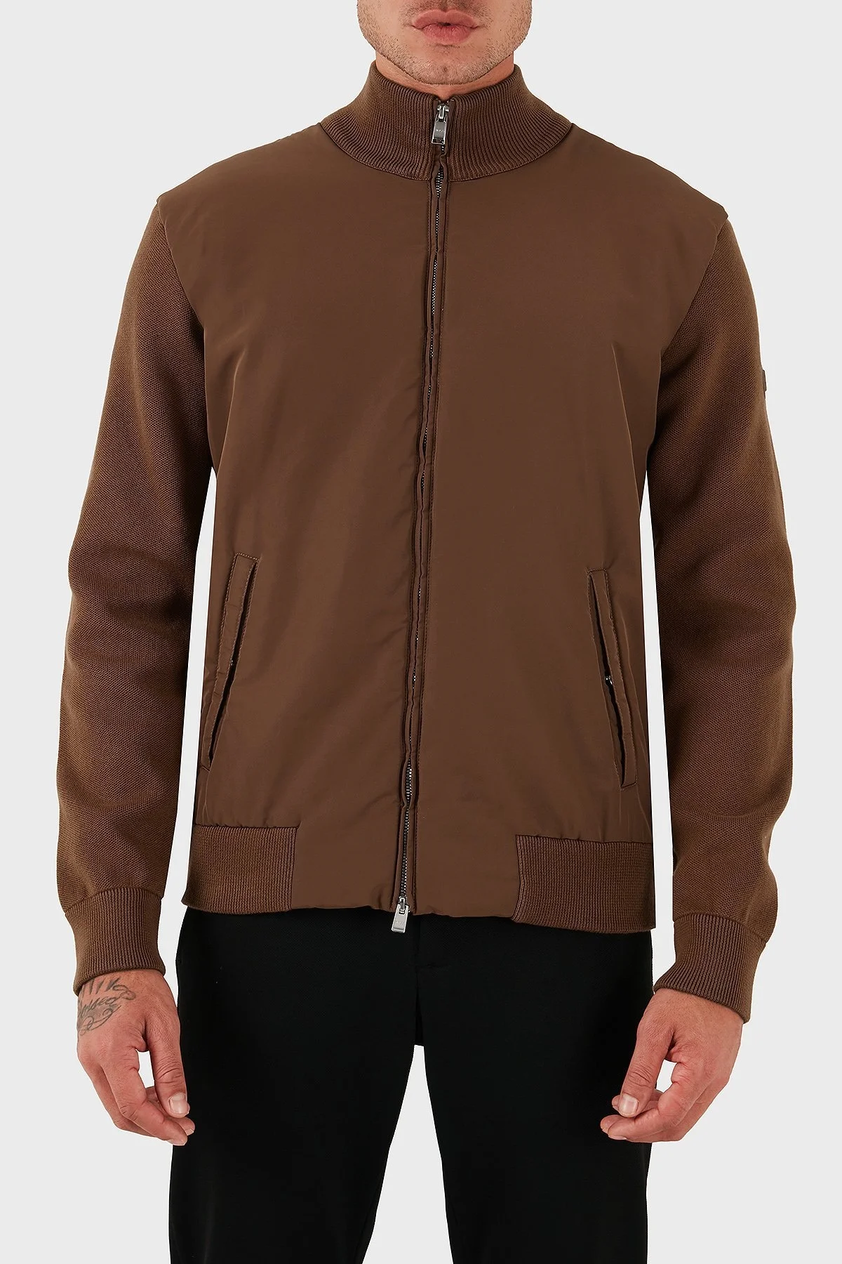 Boss Logolu Regular Fit Dik Yaka Yumuşak Dokulu Erkek Ceket 50543135 217 KAHVE - 1