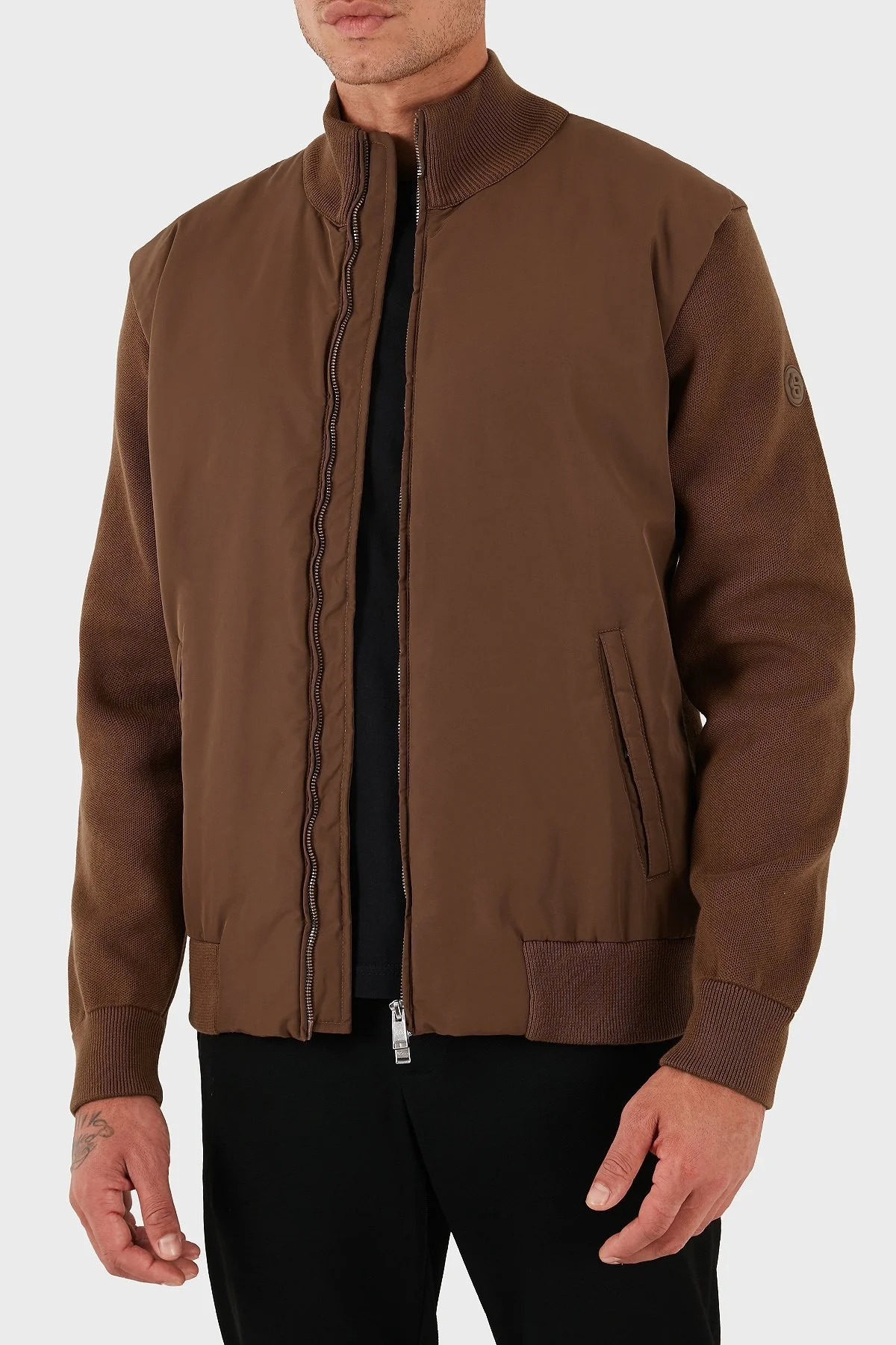 Boss Logolu Regular Fit Dik Yaka Yumuşak Dokulu Erkek Ceket 50543135 217 KAHVE - 4