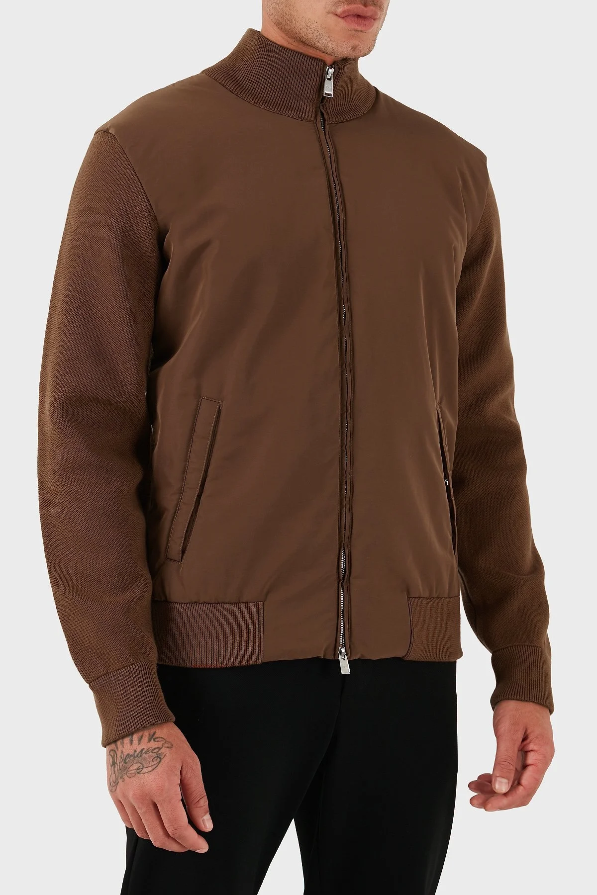 Boss Logolu Regular Fit Dik Yaka Yumuşak Dokulu Erkek Ceket 50543135 217 KAHVE - 5