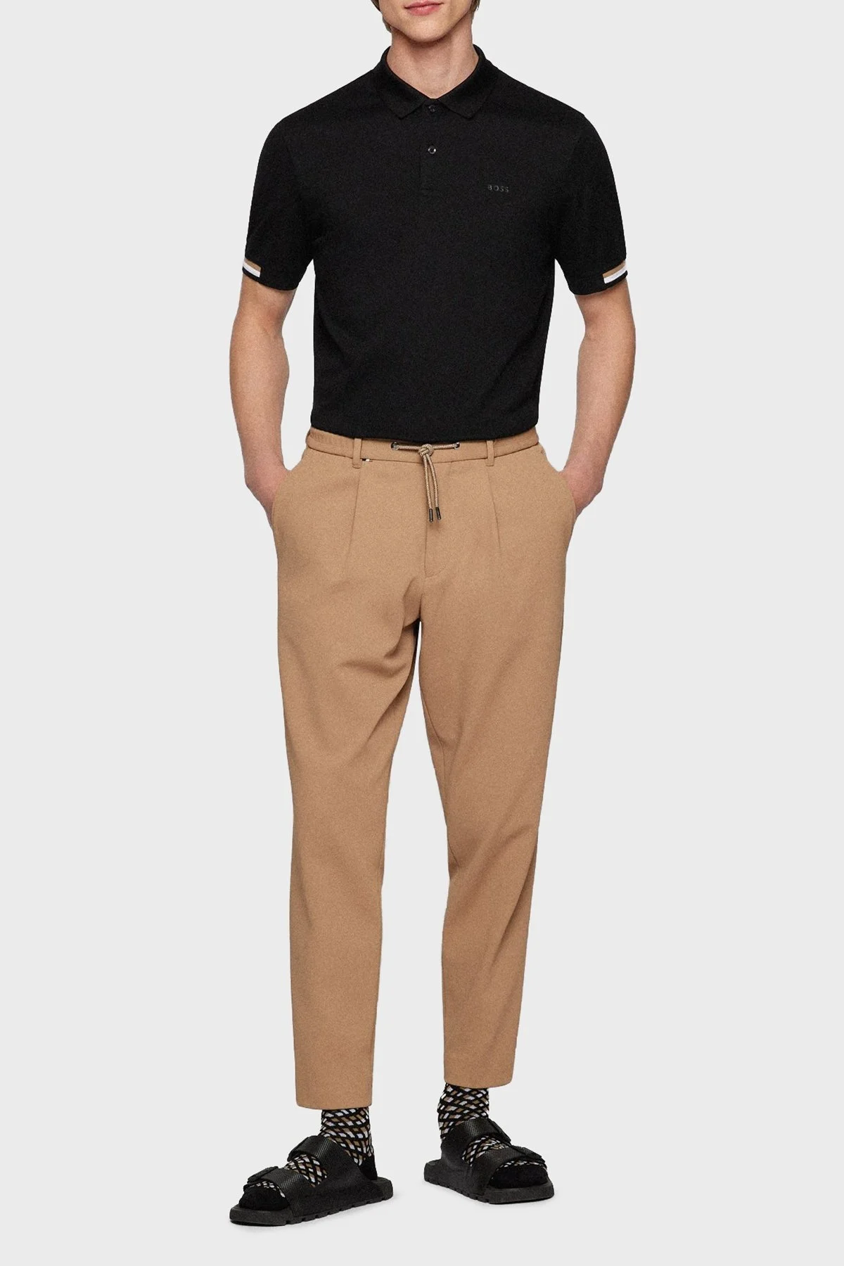 Boss Logolu Regular Fit Düğmeli % 100 Pamuk Polo T Shirt Erkek Polo Yaka T Shirt 50467113 001 SİYAH - 3