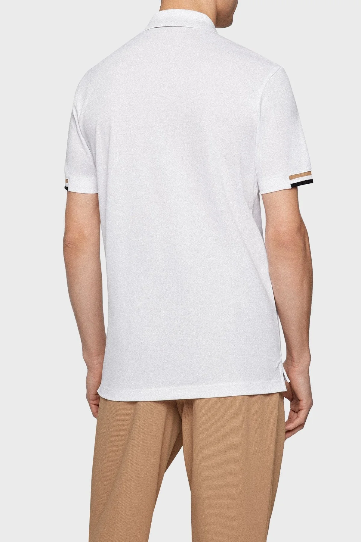 Boss Logolu Regular Fit Düğmeli % 100 Pamuk Polo T Shirt Erkek Polo Yaka T Shirt 50467113 100 BEYAZ - 2