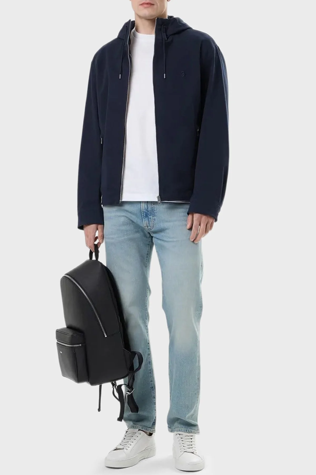 Boss Logolu Regular Fit Kapüşonlu Erkek Mont 50564188 404 Lacivert - 2