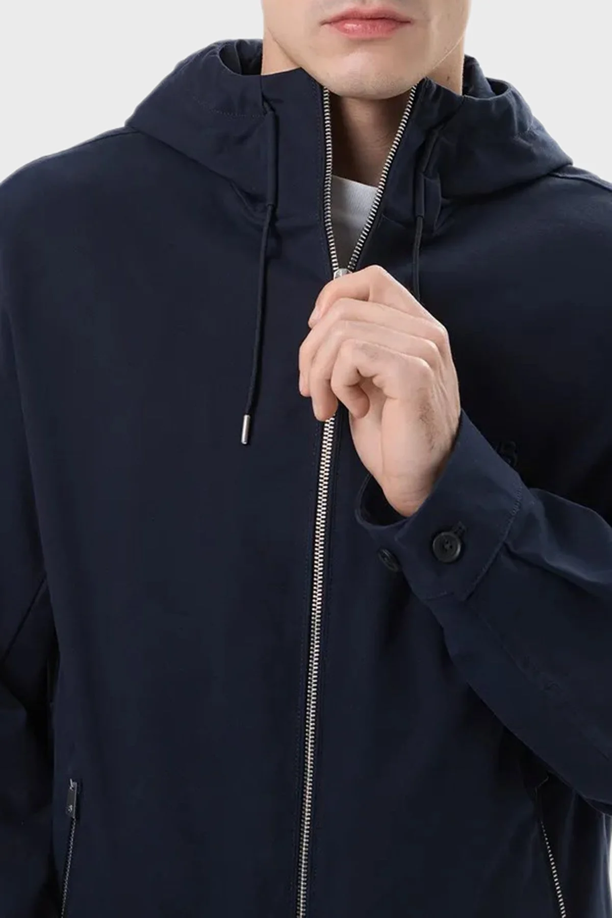 Boss Logolu Regular Fit Kapüşonlu Erkek Mont 50564188 404 Lacivert - 4