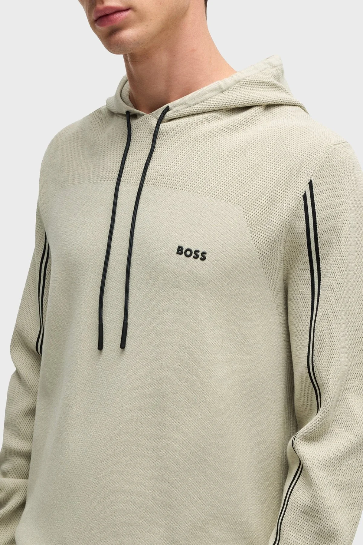 Boss Logolu Regular Fit Kapüşonlu Erkek Sweat 50523284 271 BEJ - 4