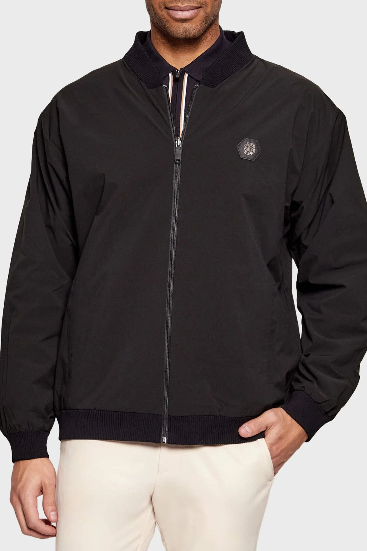 Boss Logolu Regular Fit Kolej Yaka Çift Kullanımlı Bomber Erkek Ceket 50544009 001 SİYAH - 1