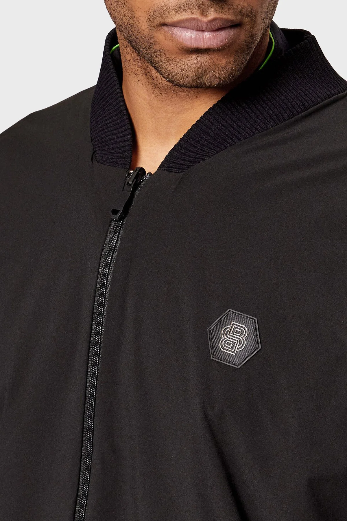 Boss Logolu Regular Fit Kolej Yaka Çift Kullanımlı Bomber Erkek Ceket 50544009 001 SİYAH - 5