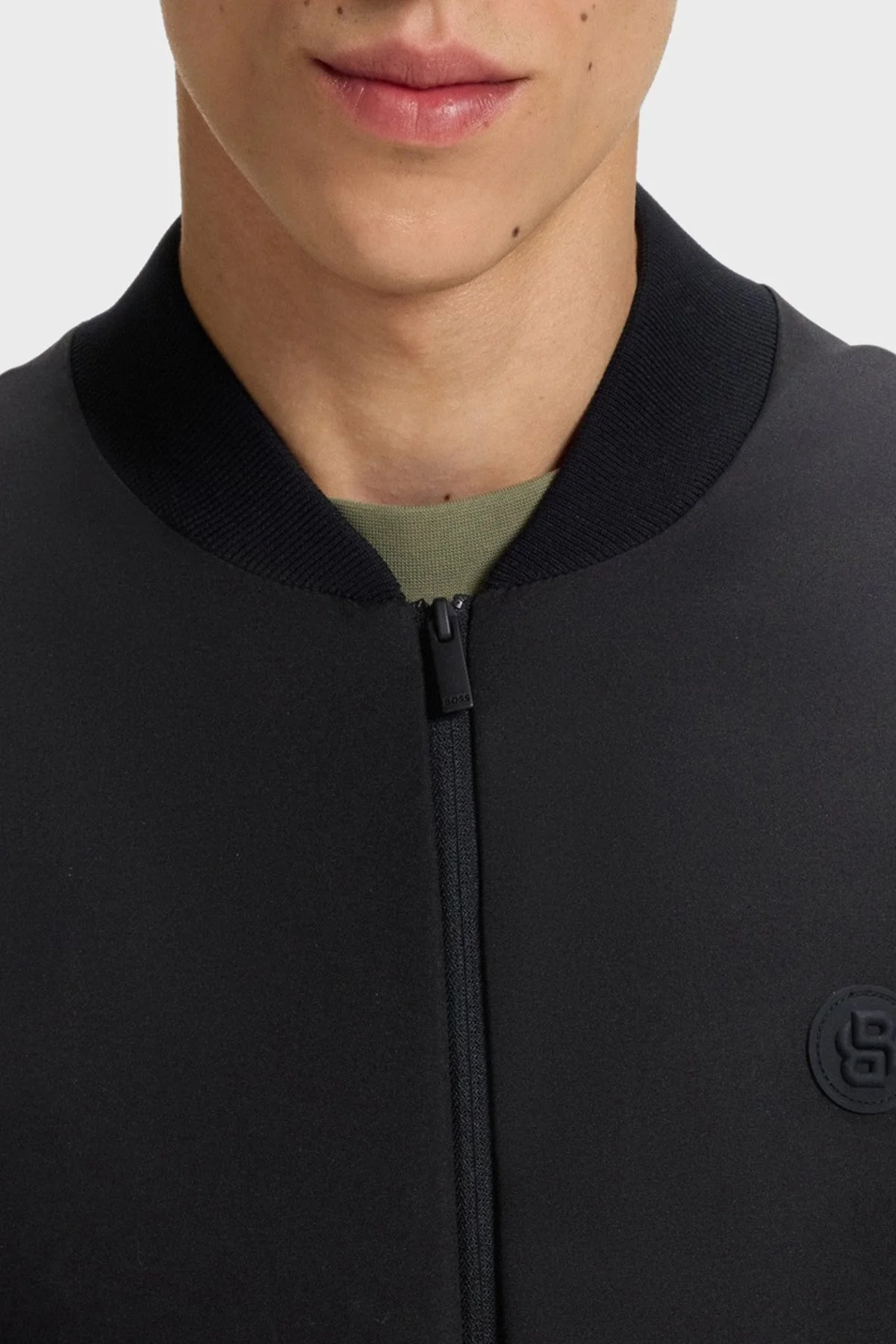 Boss Logolu Regular Fit Kolej Yaka Fermuarlı Erkek Yelek 50543164 001 SİYAH - 4