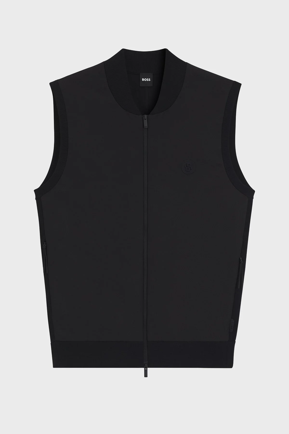 Boss Logolu Regular Fit Kolej Yaka Fermuarlı Erkek Yelek 50543164 001 SİYAH - 5