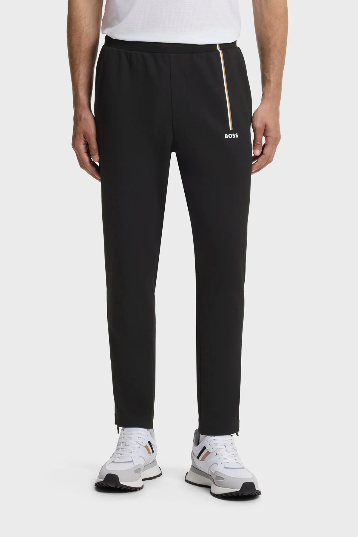Boss Logolu Regular Fit Lastikli Bel Erkek Pantolon 50563330 001 Siyah - 1