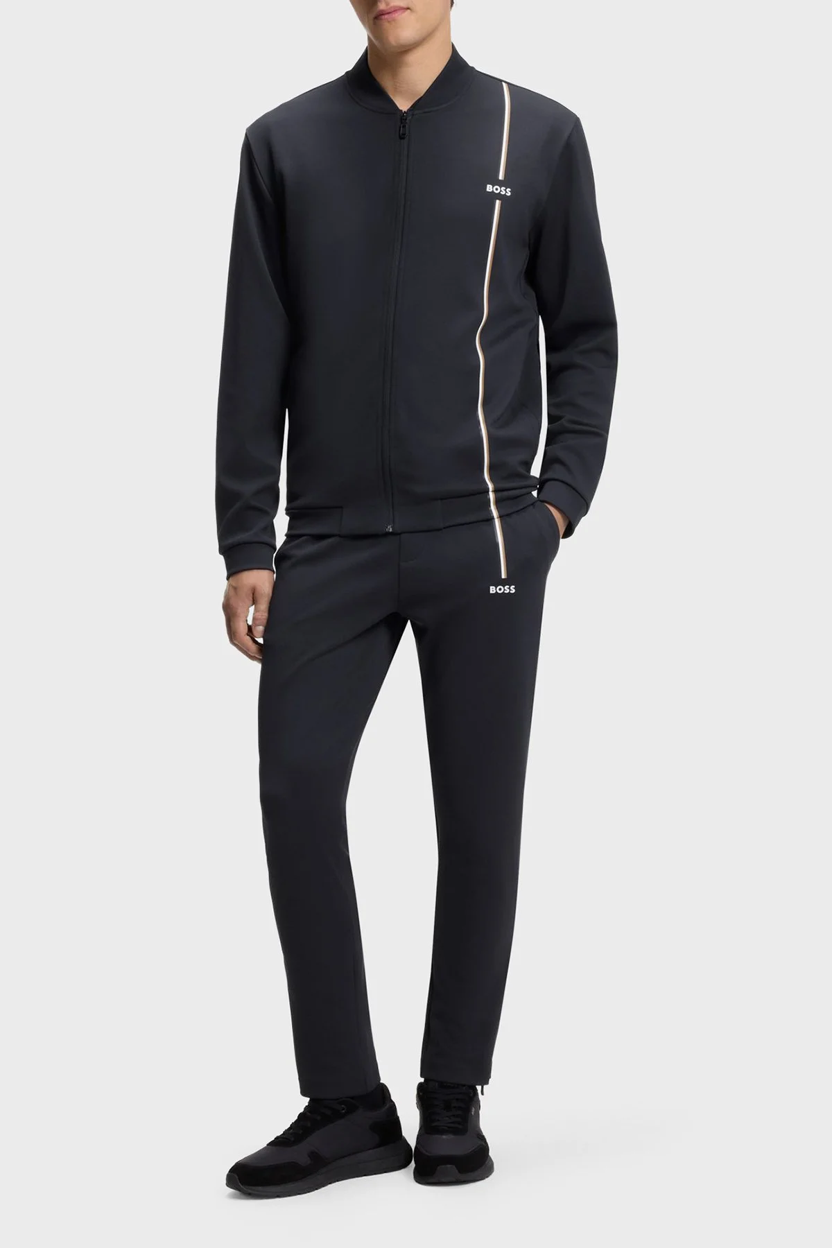 Boss Logolu Regular Fit Lastikli Bel Erkek Pantolon 50563330 402 Lacivert - 2