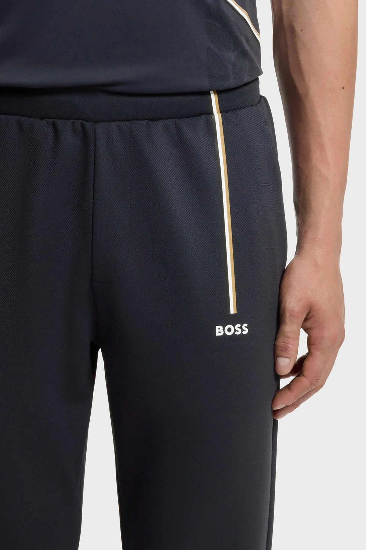 Boss Logolu Regular Fit Lastikli Bel Erkek Pantolon 50563330 402 Lacivert - 4