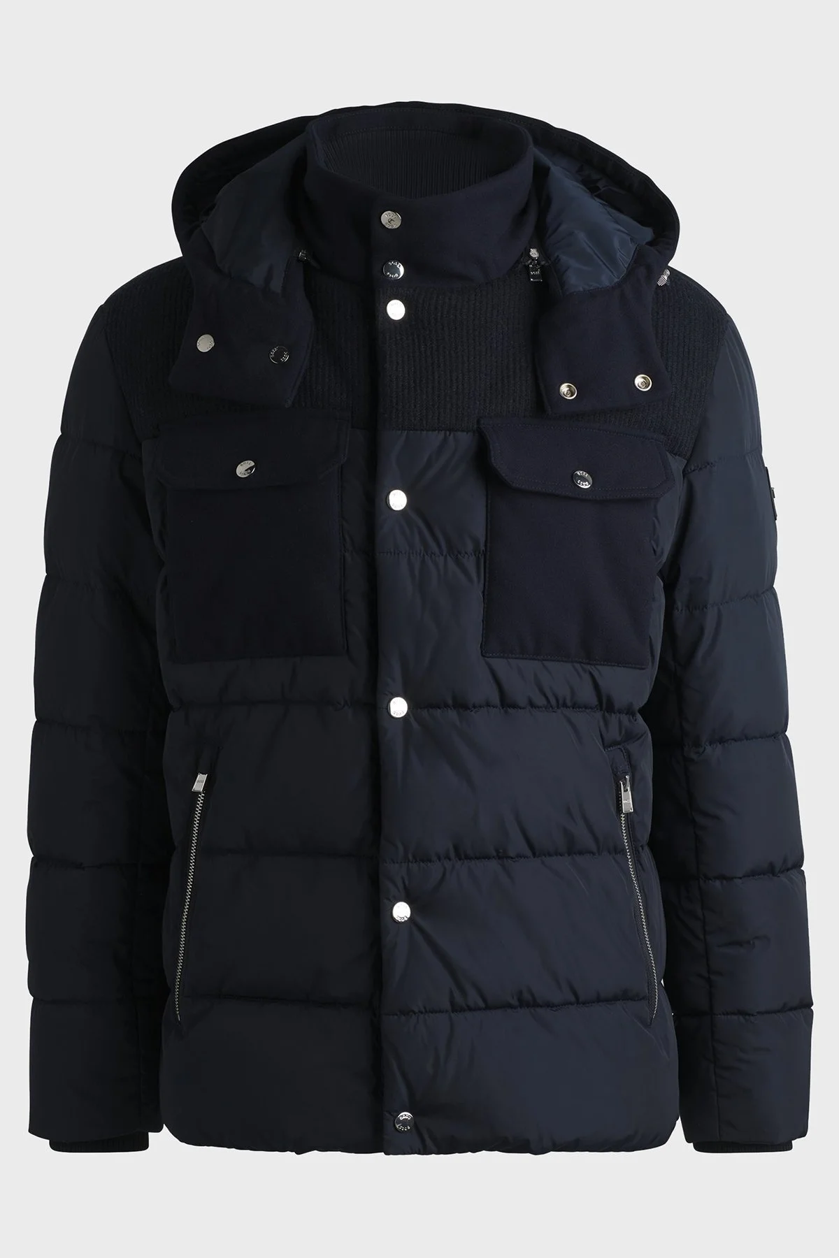 Boss Logolu Regular Fit Su İtici Çıkarılabilir Kapüşonlu Erkek Mont 50524358 404 LACİVERT - 5