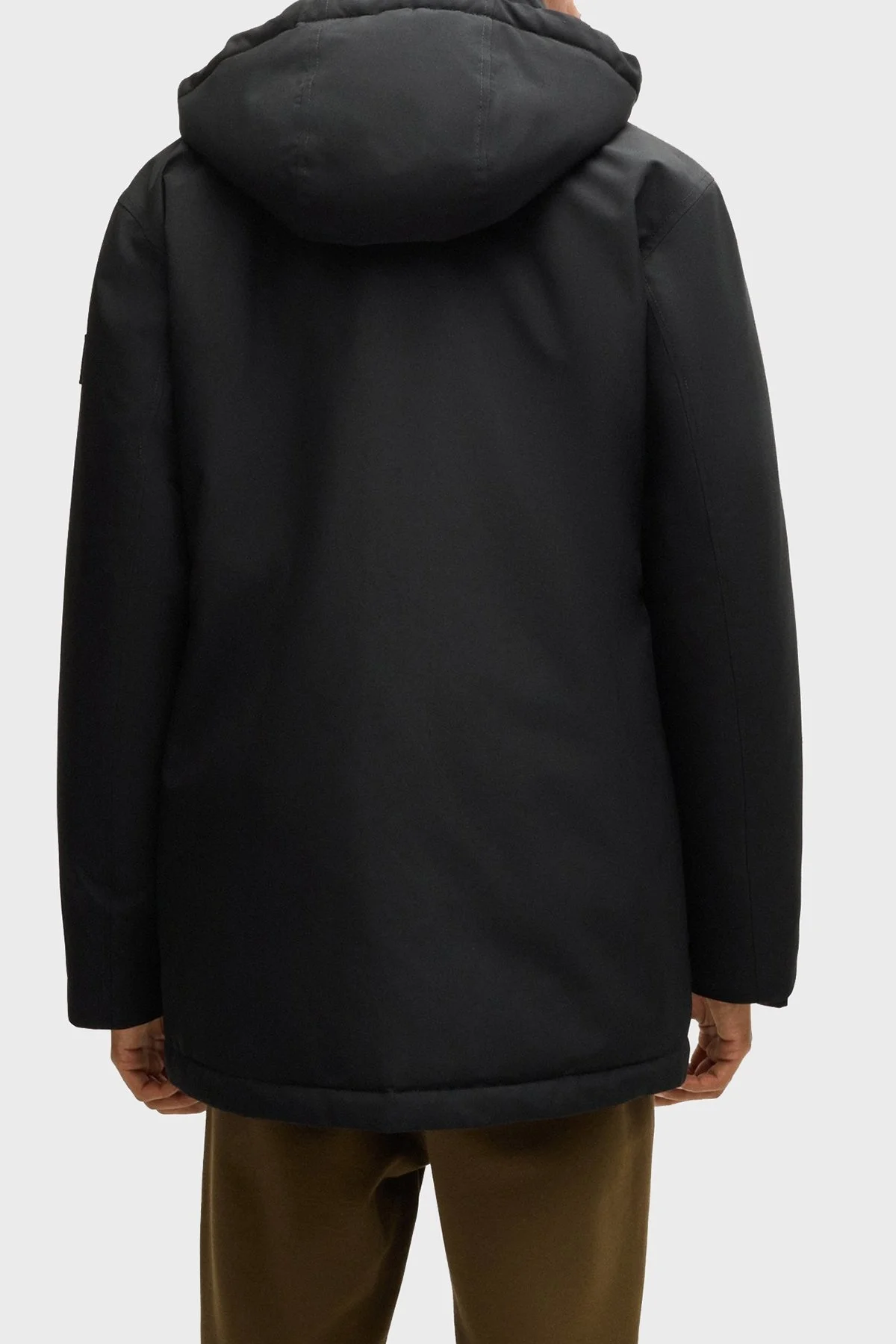 Boss Logolu Regular Fit Su İtici Kapüşonlu Erkek Mont 50499551 001 SİYAH - 3