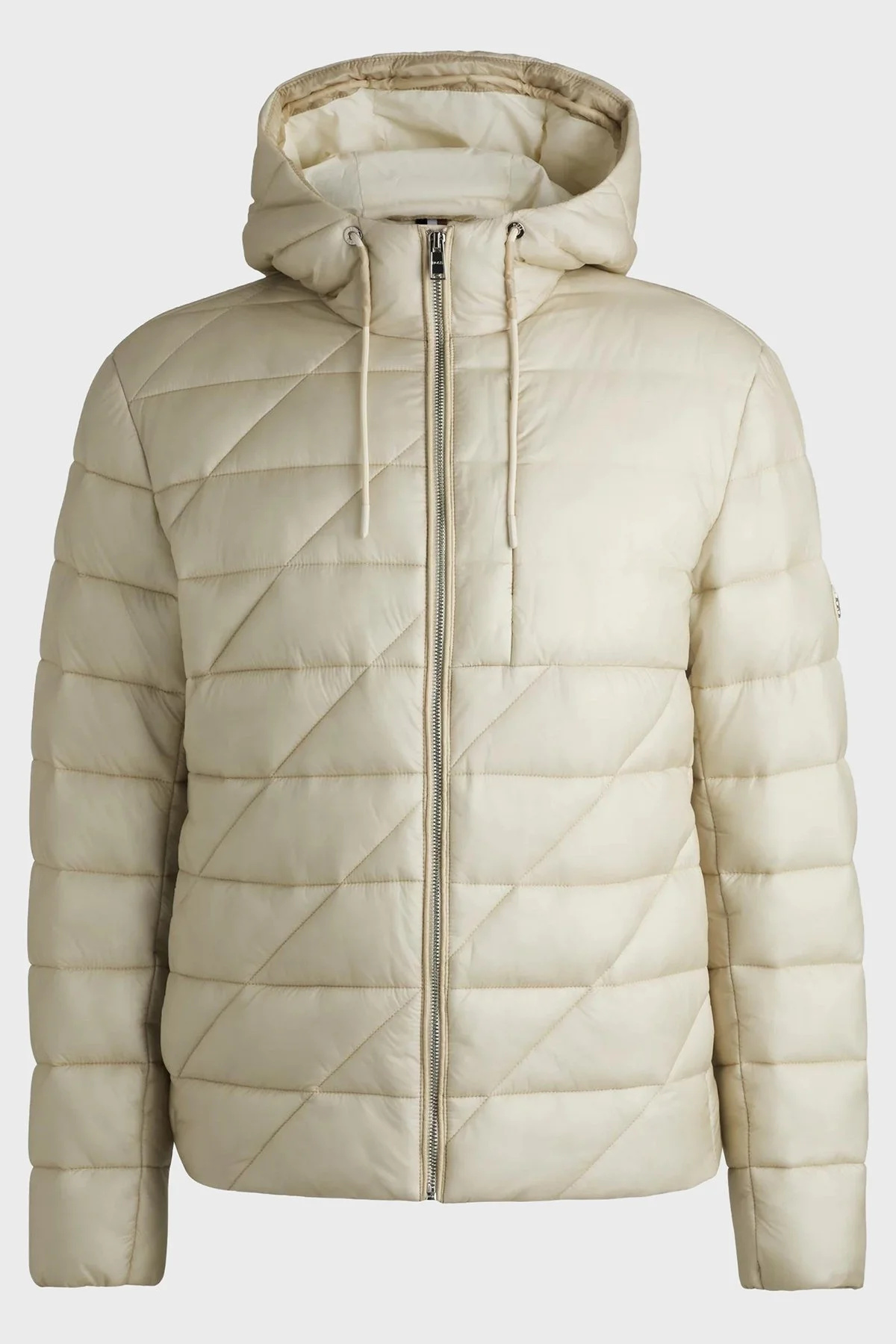 Boss Logolu Regular Fit Su İtici Kapüşonlu Şişme Erkek Mont 50524648 131 EKRU - 6