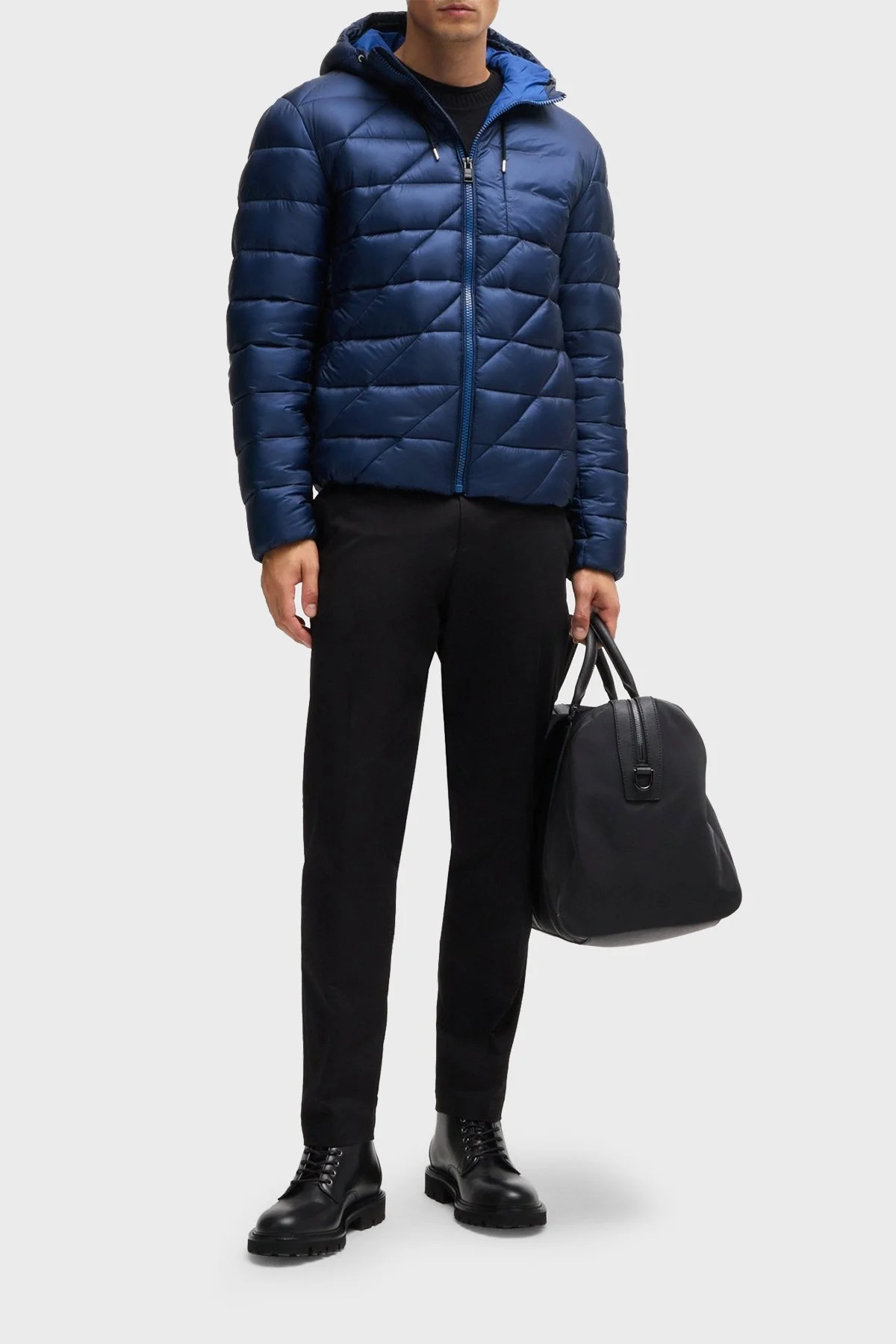 Boss Logolu Regular Fit Su İtici Kapüşonlu Şişme Erkek Mont 50524648 485 SAKS - 2