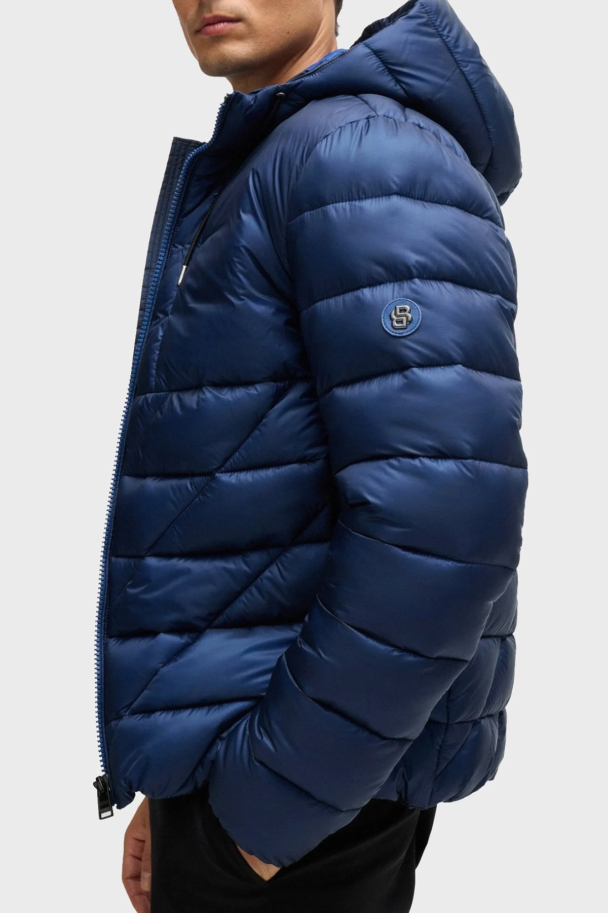 Boss Logolu Regular Fit Su İtici Kapüşonlu Şişme Erkek Mont 50524648 485 SAKS - 4