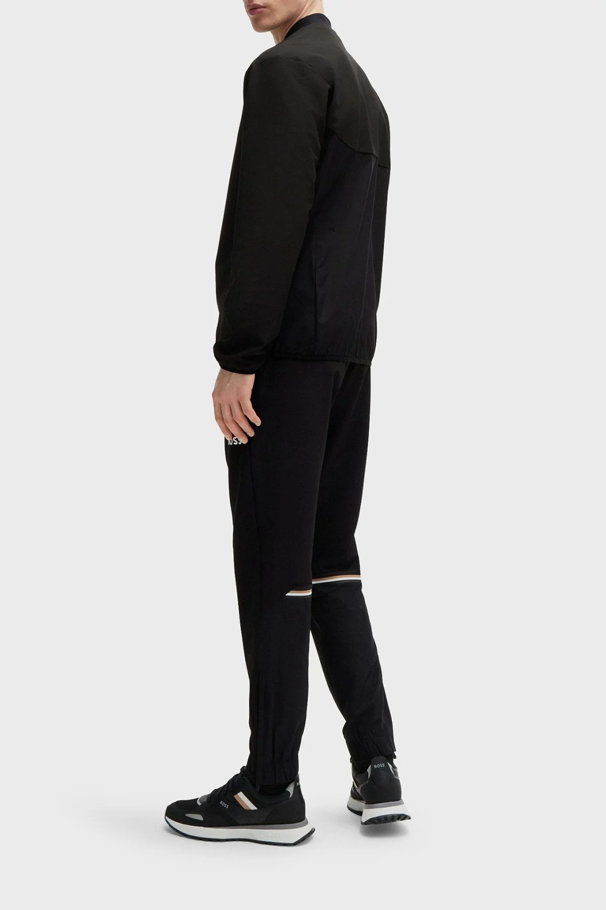 Boss Logolu Regular Fit Su İtici Kolej Yaka Erkek Eşofman Takımı 50519323 001 SİYAH - 2