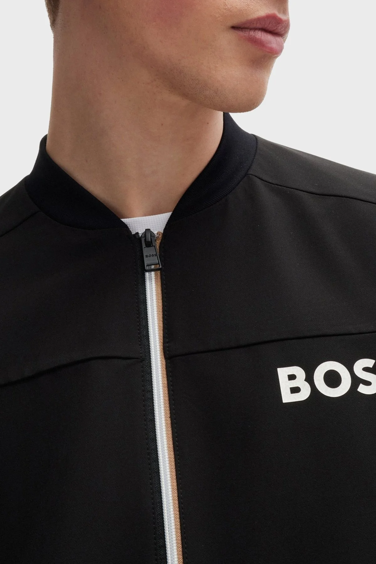 Boss Logolu Regular Fit Su İtici Kolej Yaka Erkek Eşofman Takımı 50519323 001 SİYAH - 4