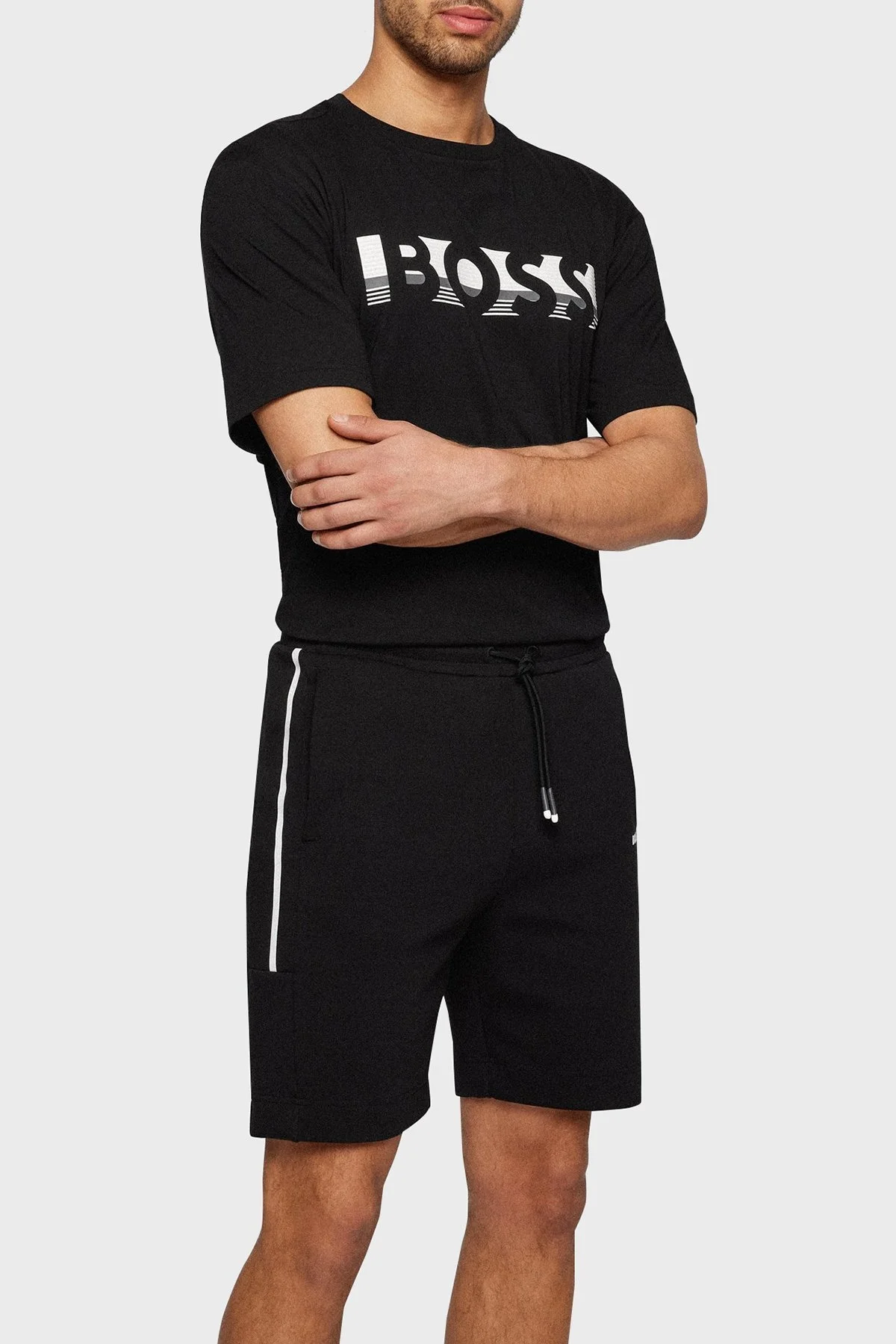 Boss Logolu Relaxed Fit Bisiklet Yaka % 100 Pamuk Erkek T Shirt S 50466295 001 SİYAH - 1