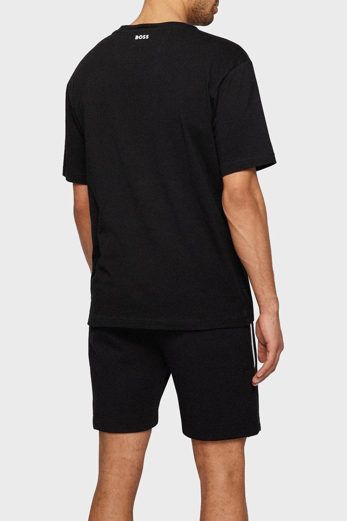 Boss Logolu Relaxed Fit Bisiklet Yaka % 100 Pamuk Erkek T Shirt S 50466295 001 SİYAH - 3