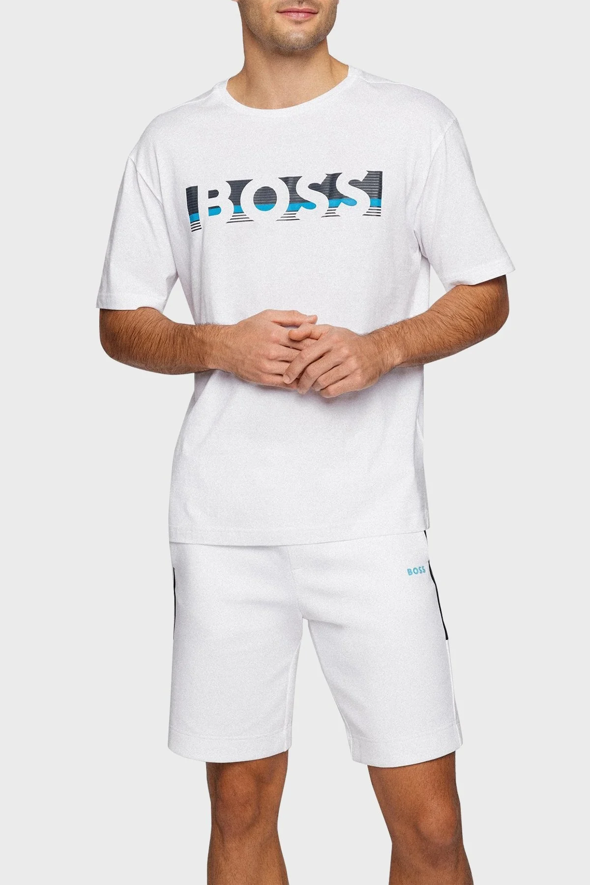 Boss Logolu Relaxed Fit Bisiklet Yaka % 100 Pamuk Erkek T Shirt S 50466295 100 BEYAZ - 1