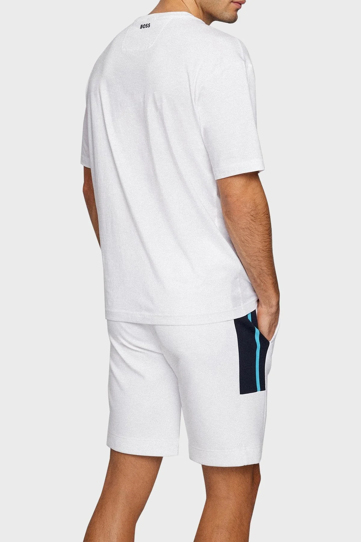 Boss Logolu Relaxed Fit Bisiklet Yaka % 100 Pamuk Erkek T Shirt S 50466295 100 BEYAZ - 3