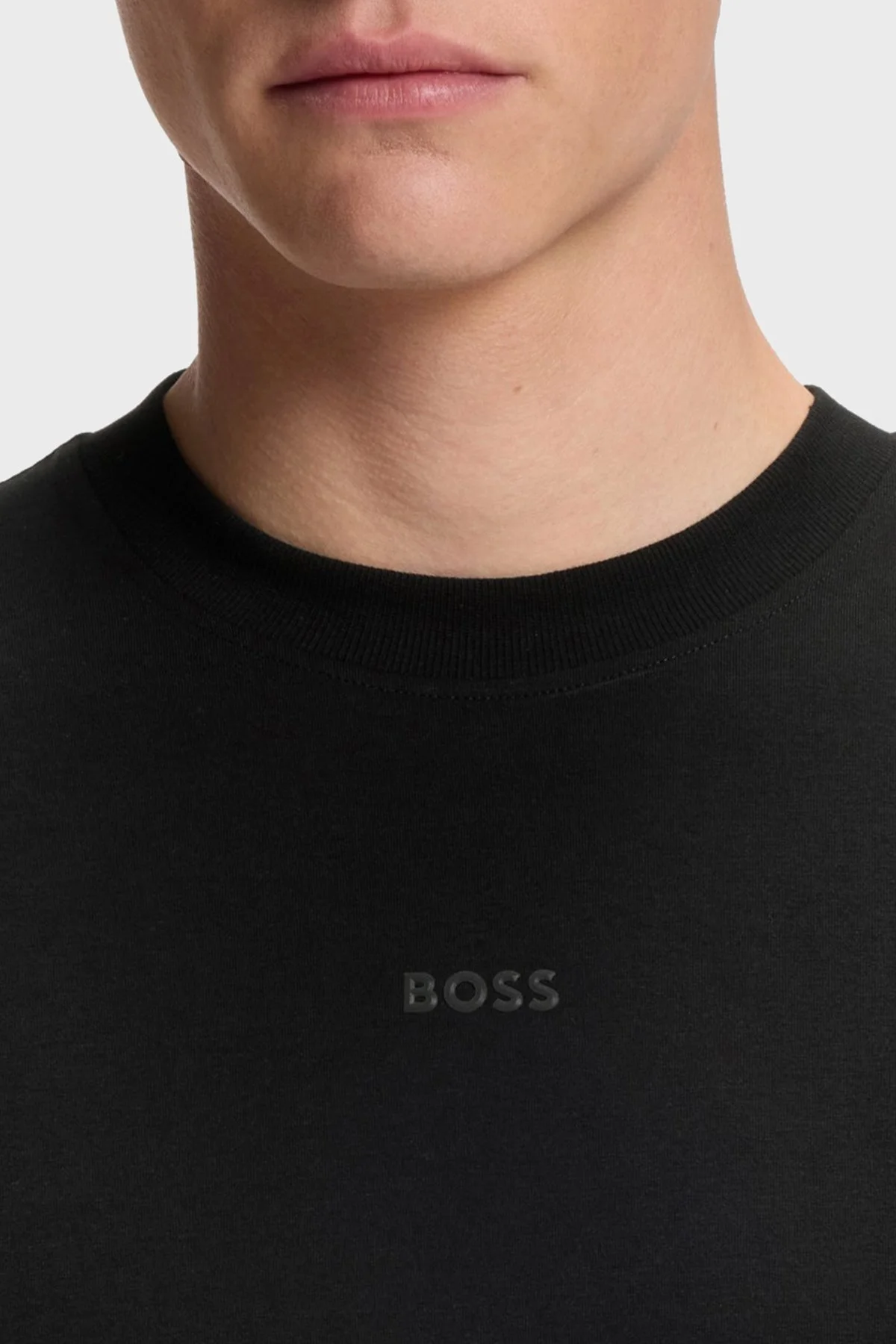 Boss Logolu Relaxed Fit Bisiklet Yaka Erkek T Shirt 50564108 001 Siyah - 4