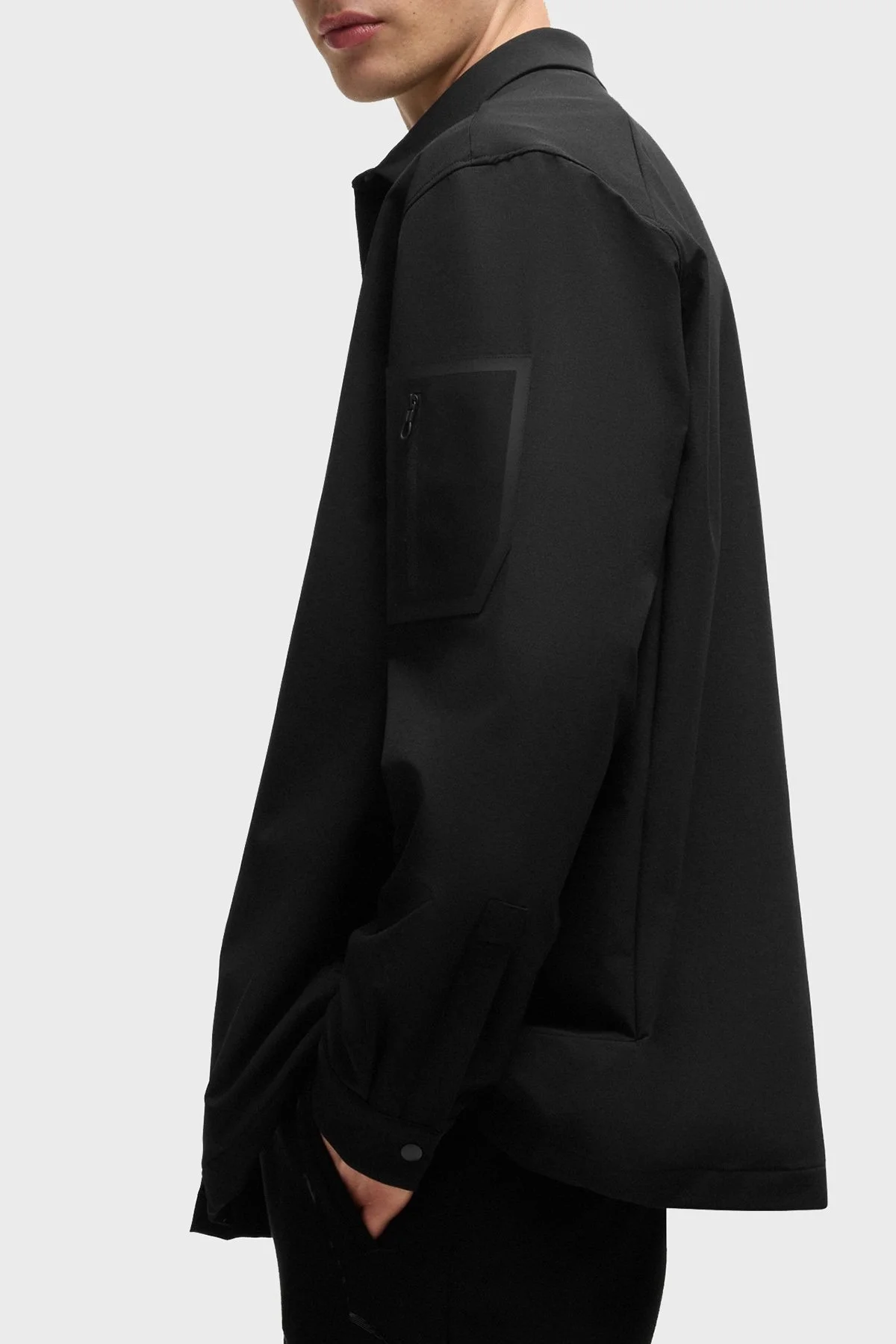 Boss Logolu Relaxed Fit Su İtici Erkek Gömlek 50525003 001 SİYAH - 4