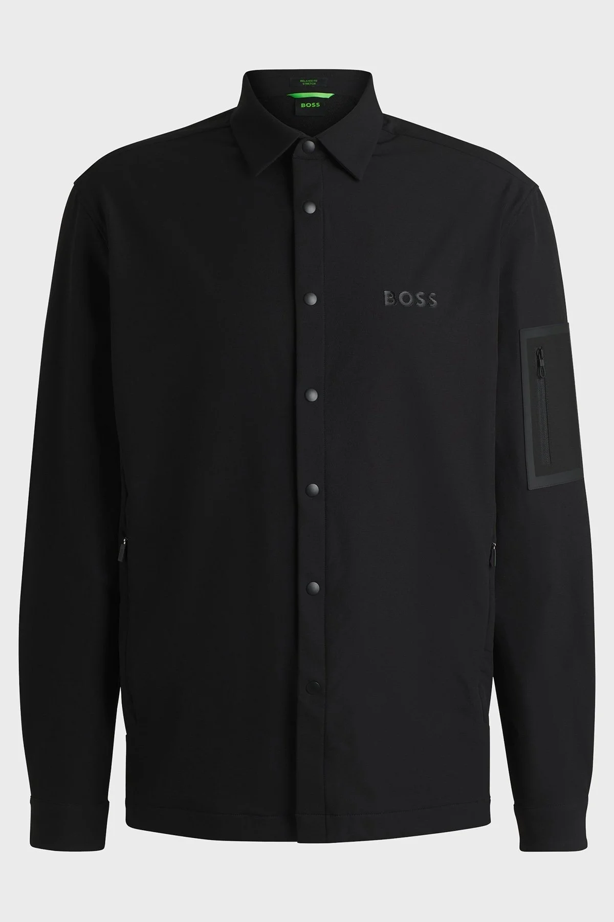 Boss Logolu Relaxed Fit Su İtici Erkek Gömlek 50525003 001 SİYAH - 6