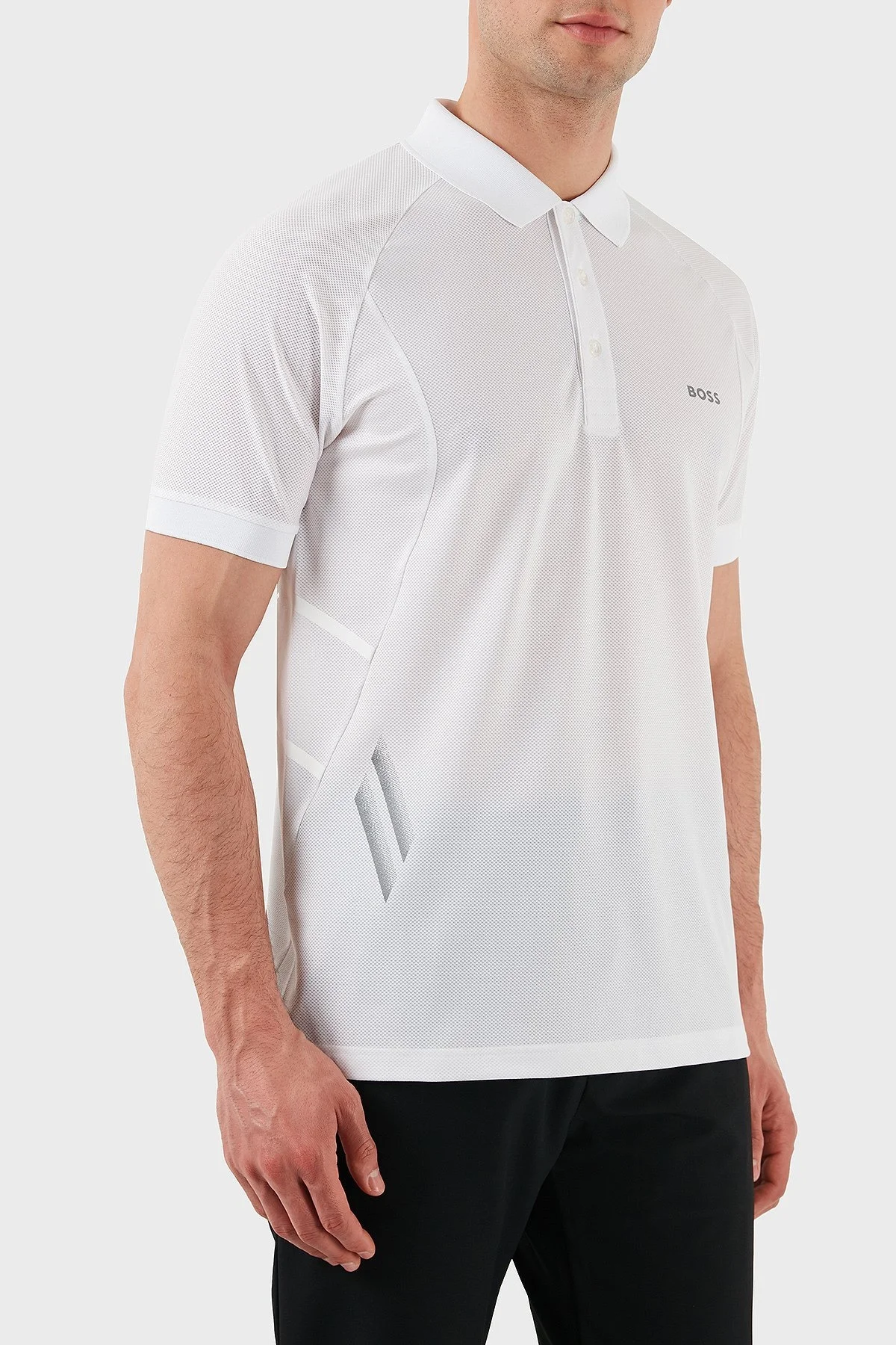 Boss Logolu Slim Fit Düğmeli Erkek Polo Yaka T Shirt 50506142 100 BEYAZ - 1