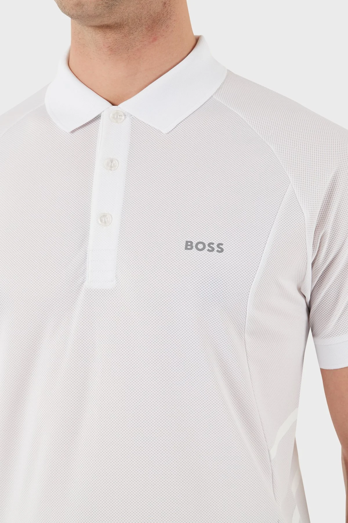 Boss Logolu Slim Fit Düğmeli Erkek Polo Yaka T Shirt 50506142 100 BEYAZ - 3