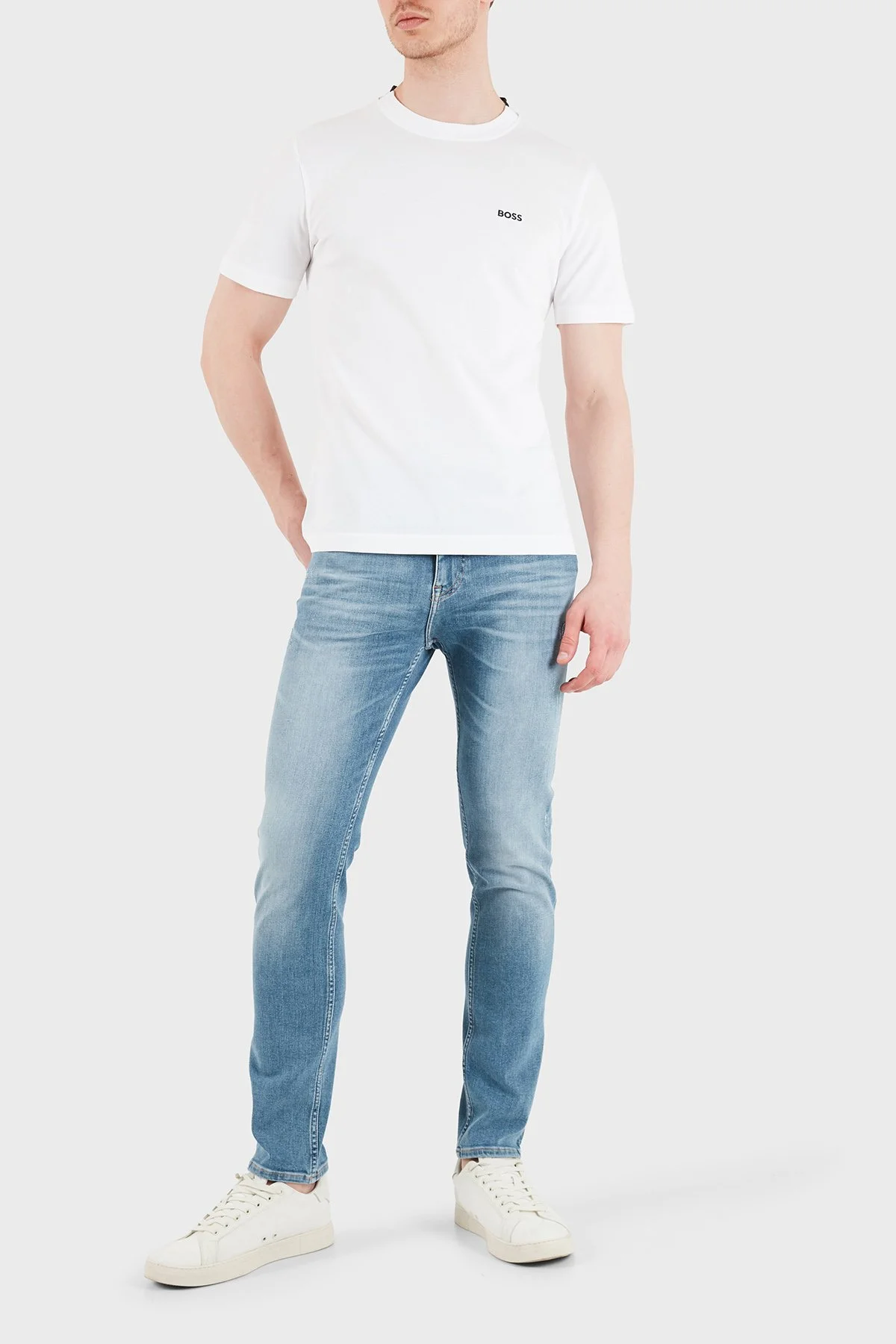 Boss Logolu Slim Fit Normal Bel Dar Paça Jeans Erkek Kot Pantolon 50556896 414 MAVİ - 2