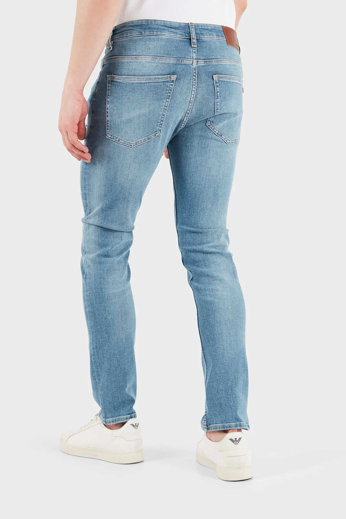 Boss Logolu Slim Fit Normal Bel Dar Paça Jeans Erkek Kot Pantolon 50556896 414 MAVİ - 3