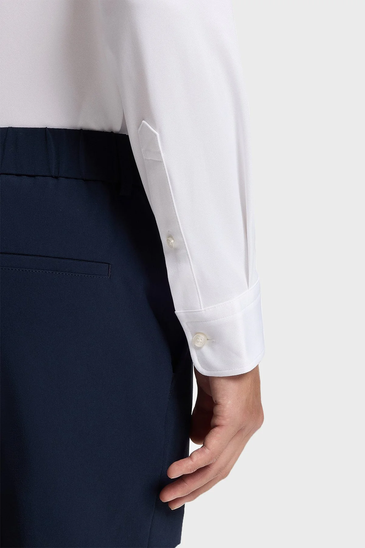 Boss Logolu Slim Fit Uzun Kollu Erkek Gömlek 50567146 100 Beyaz - 5