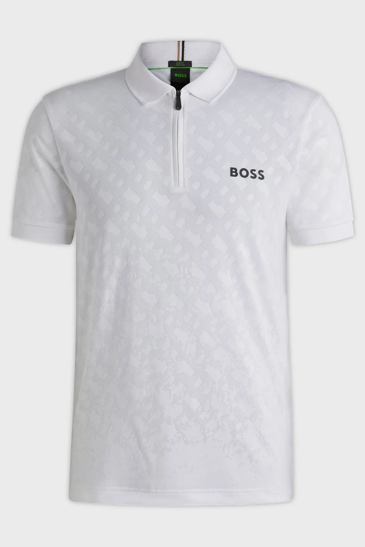 Boss Logolu Slim Fit Yarım Fermuarlı Erkek Polo Yaka T Shirt 50538106 100 BEYAZ - 4
