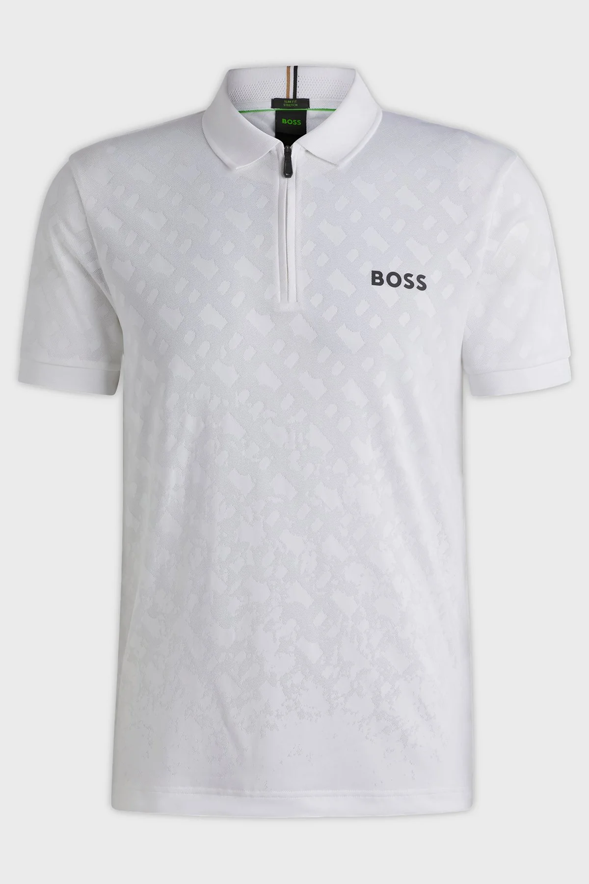 Boss Logolu Slim Fit Yarım Fermuarlı Erkek Polo Yaka T Shirt 50538106 100 BEYAZ - 5