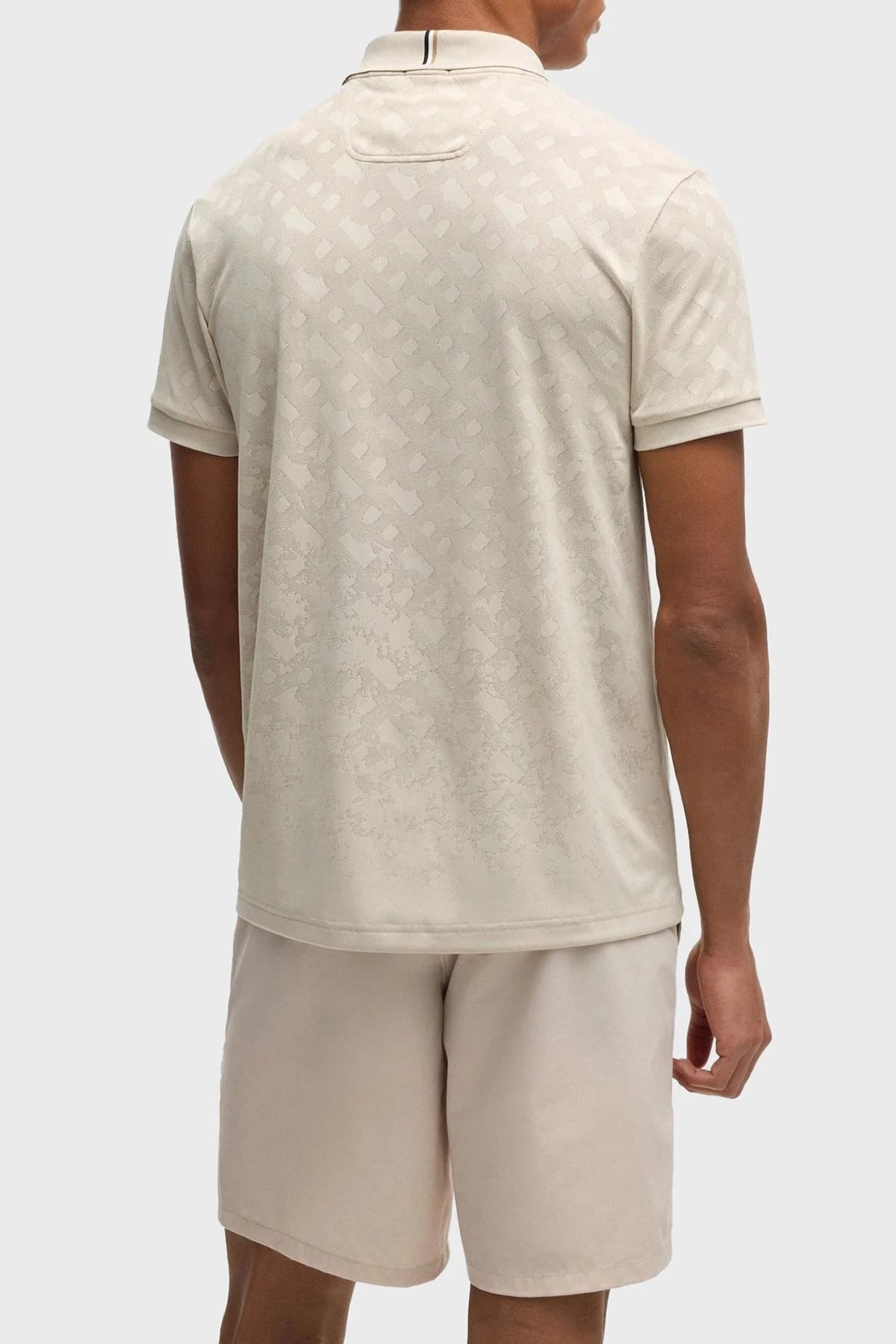 Boss Logolu Slim Fit Yarım Fermuarlı Erkek Polo Yaka T Shirt 50538106 284 BEJ - 3