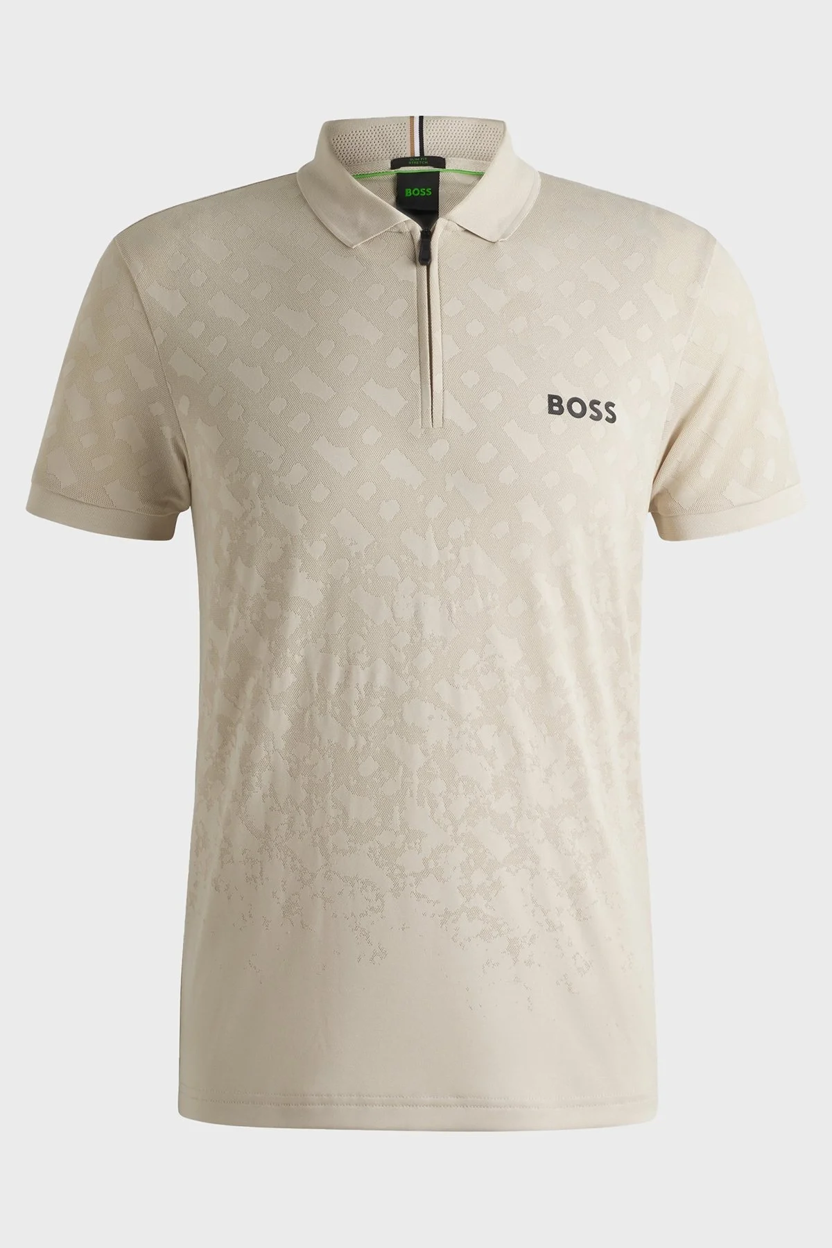 Boss Logolu Slim Fit Yarım Fermuarlı Erkek Polo Yaka T Shirt 50538106 284 BEJ - 5