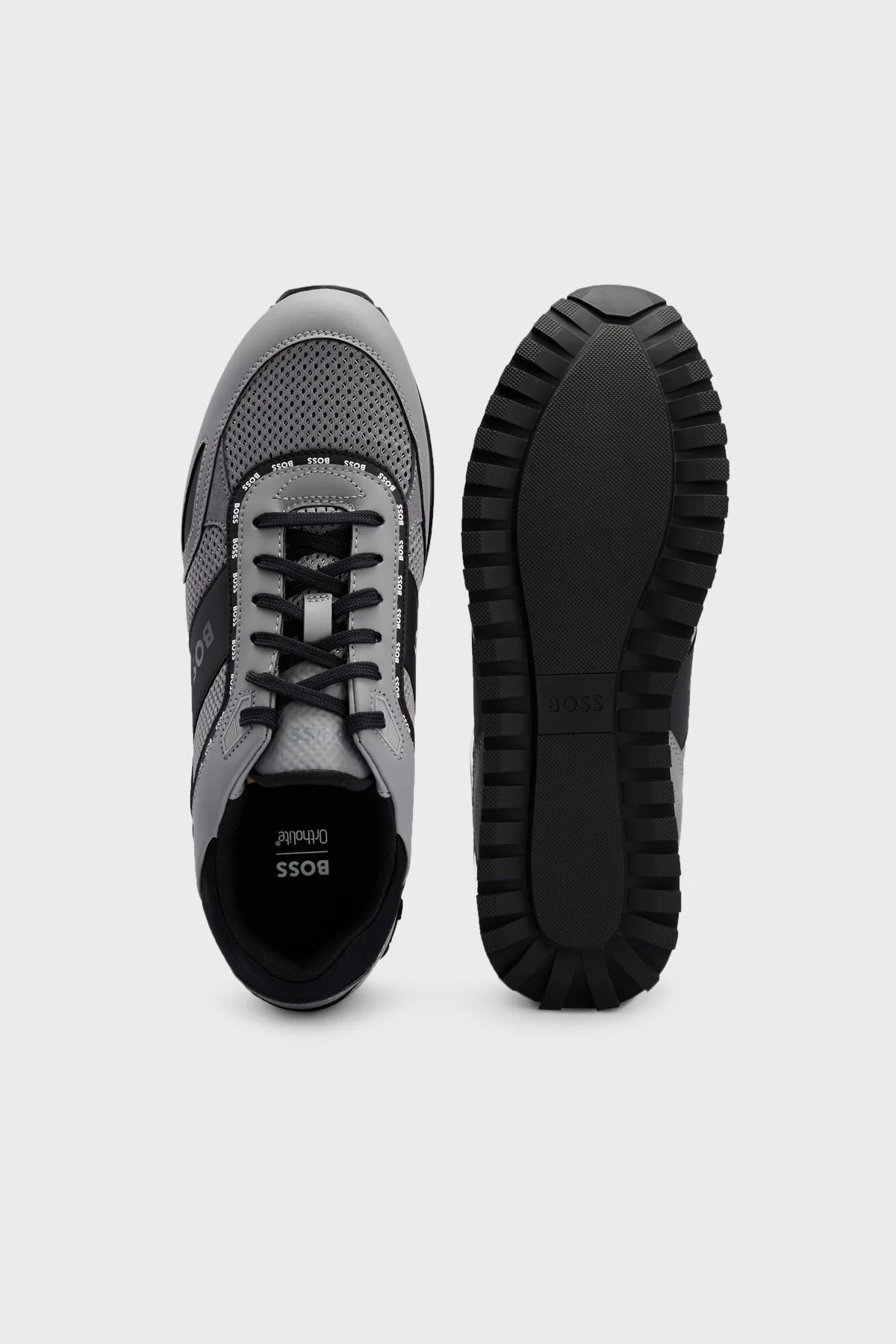 Boss Logolu Sneaker Erkek Ayakkabı 50485704 060 GRİ -SİYAH - 4