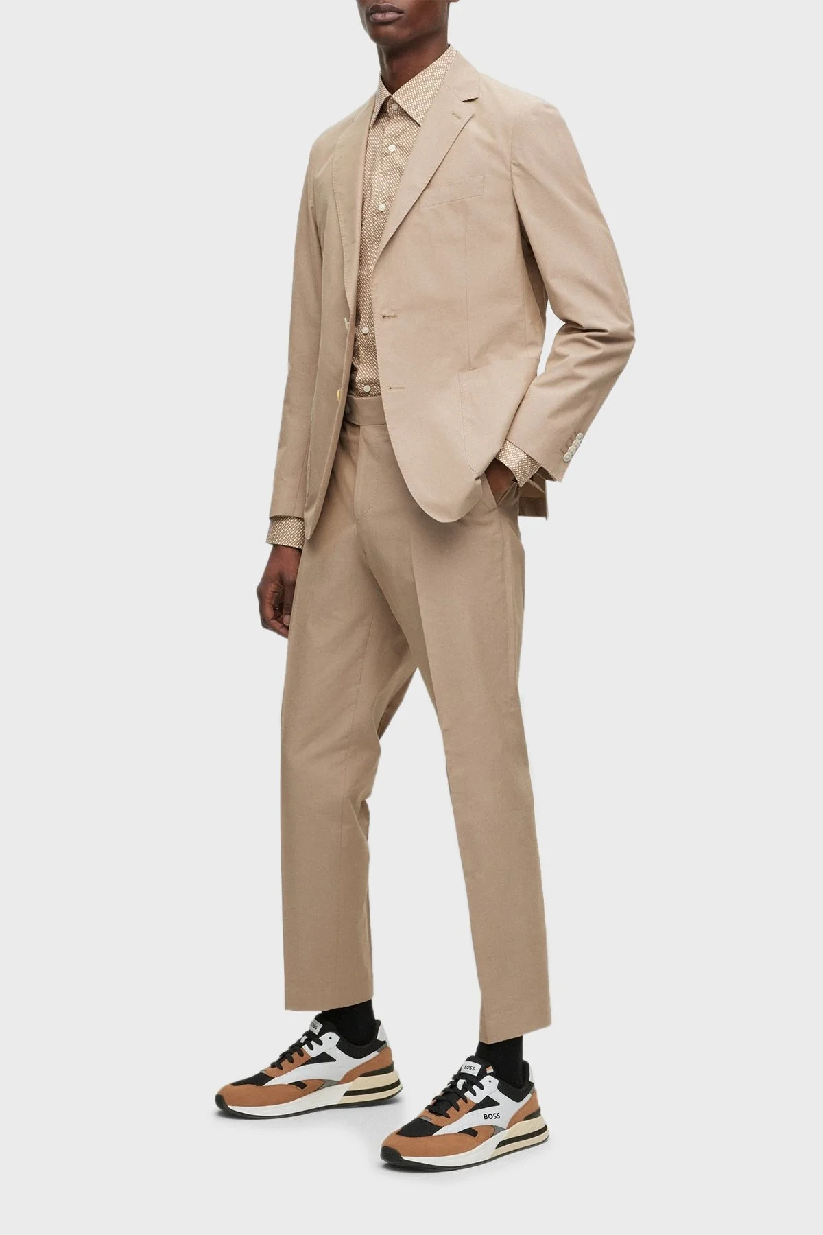 Boss Logolu Sneaker Erkek Ayakkabı 50493214 241 TABA-BEYAZ - 3