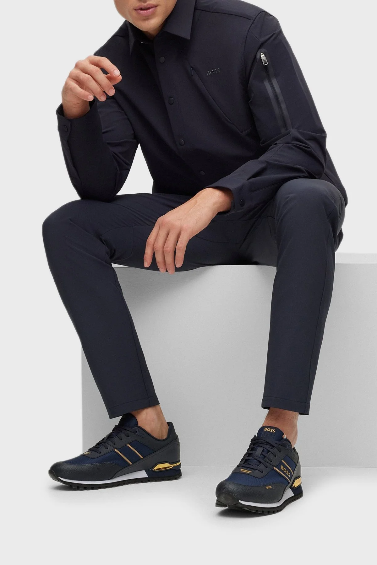 Boss Logolu Sneaker Erkek Ayakkabı 50493222 407 LACİVERT - 2