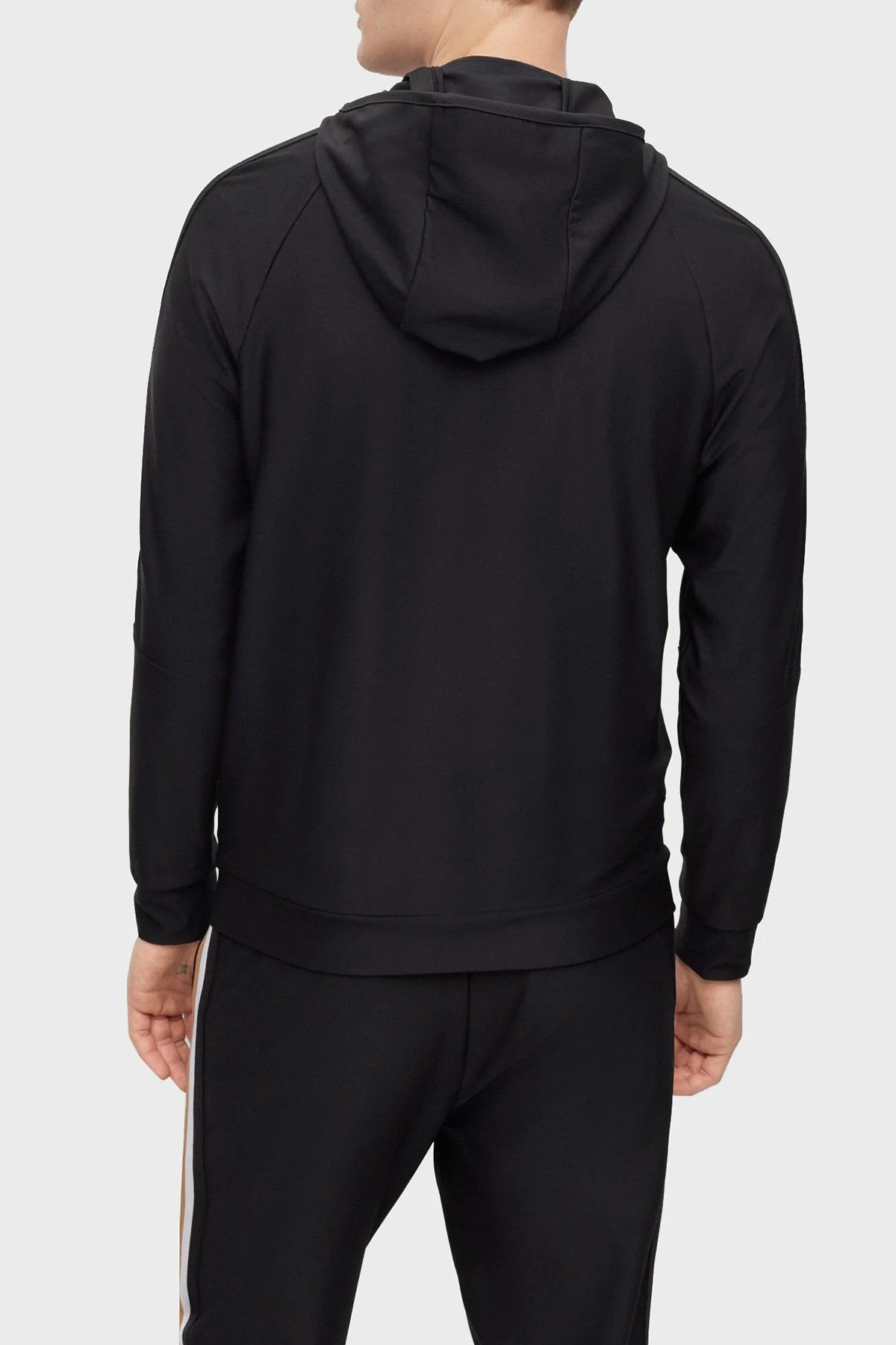 Boss Logolu Streç Jarseden Fermuarlı Kapüşonlu Regular Fit Erkek Sweat 50490646 001 SİYAH - 2