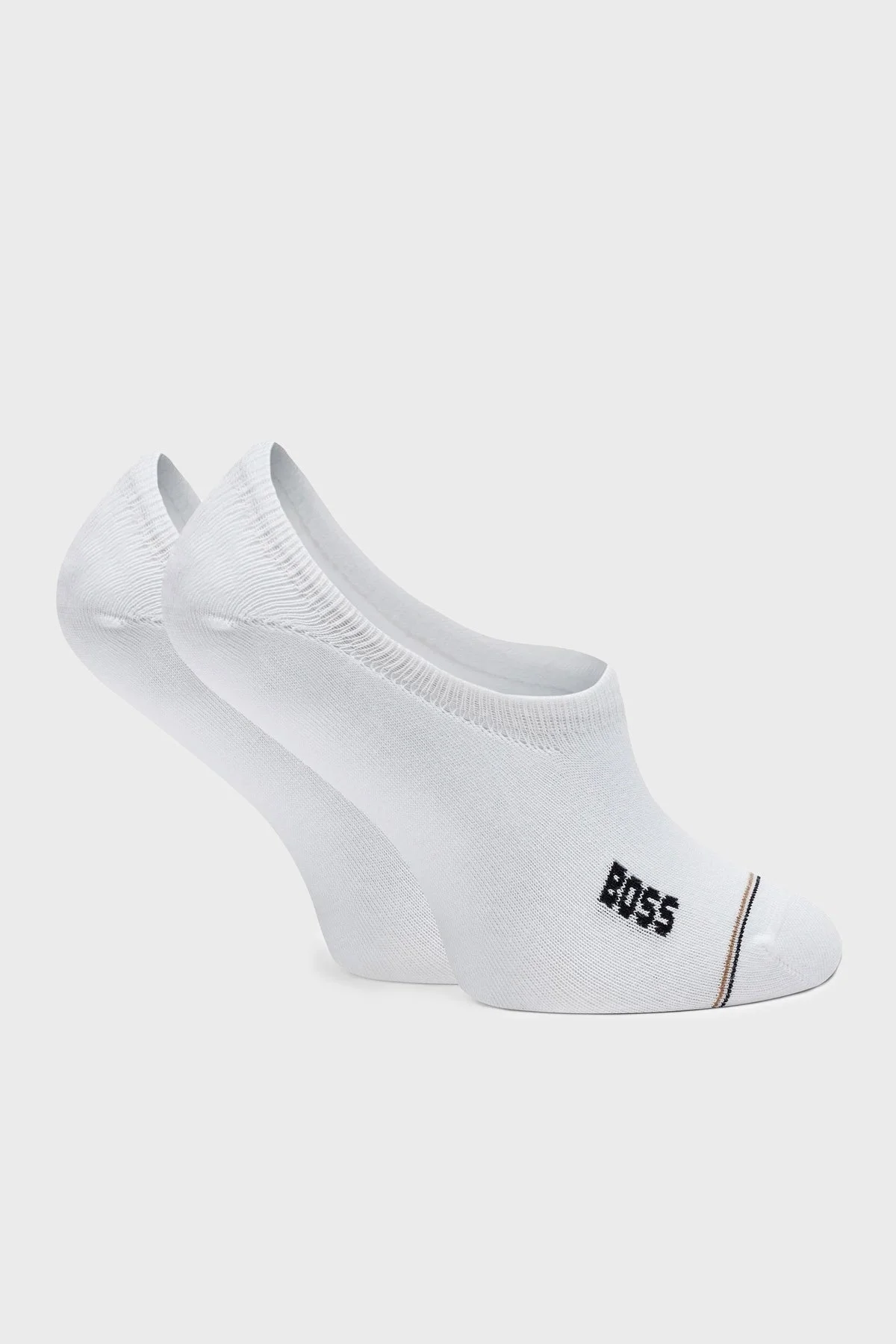 Boss Logolu Streç Pamuklu 2 Pack Babet Erkek Çorap 50522704 100 BEYAZ - 1