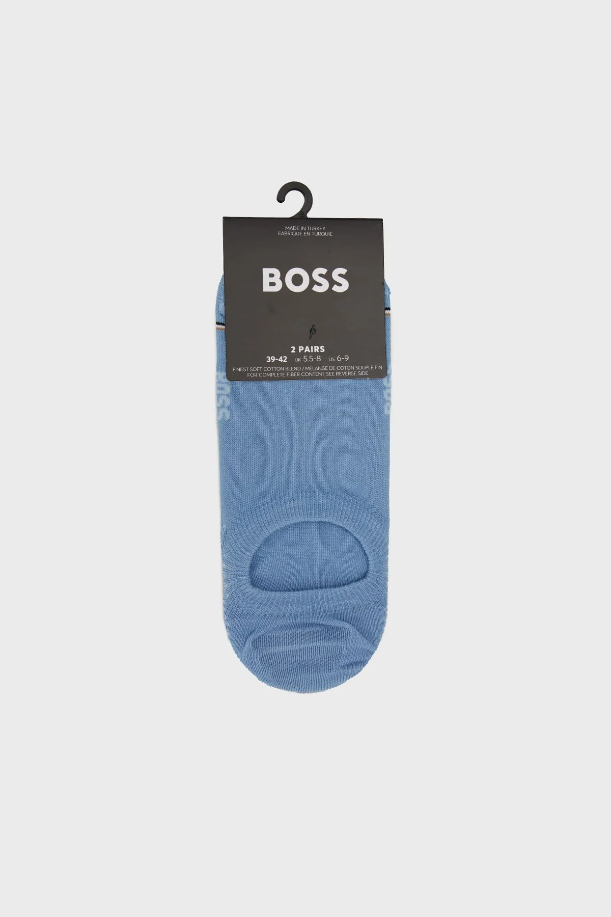 Boss Logolu Streç Pamuklu 2 Pack Babet Erkek Çorap 50522704 455 MAVİ - 1