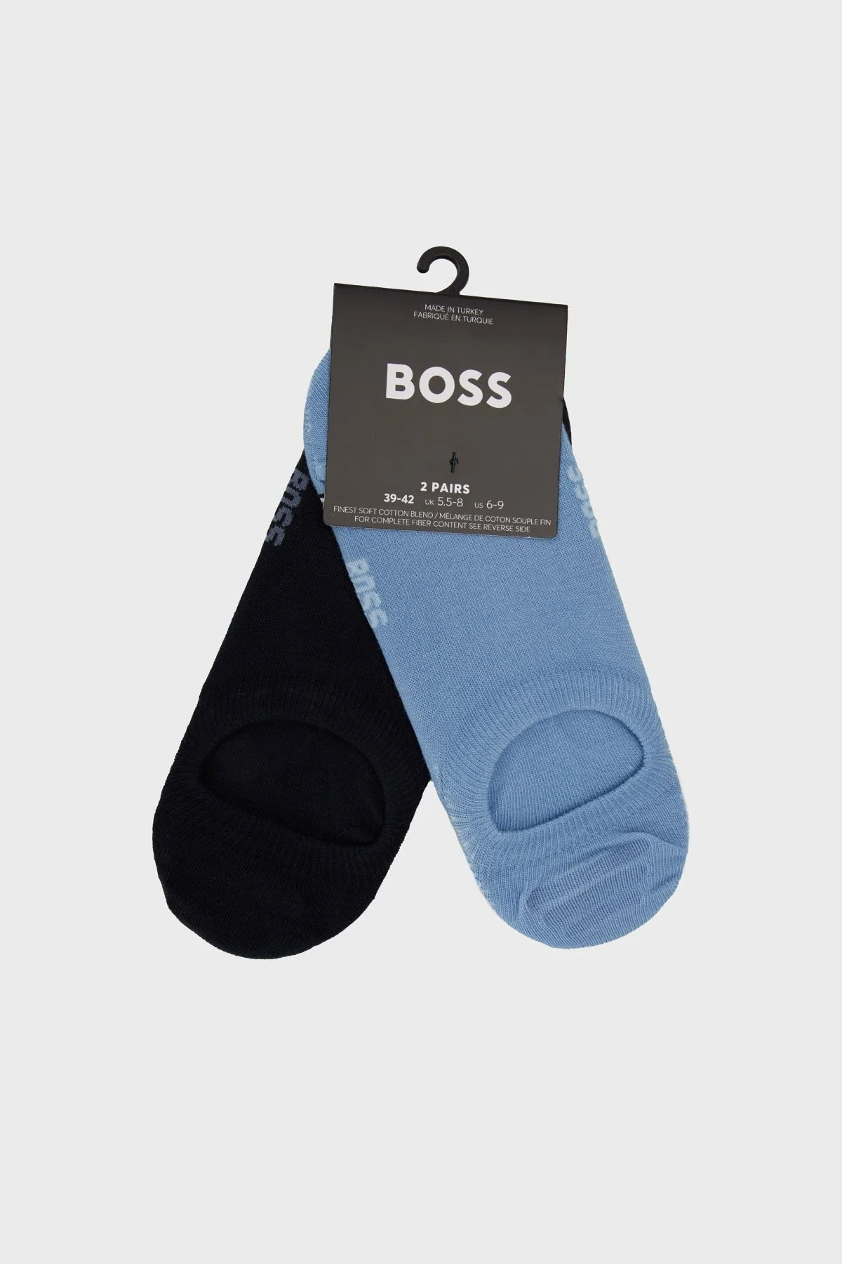 Boss Logolu Streç Pamuklu 2 Pack Babet Erkek Çorap 50522704 455 MAVİ - 2