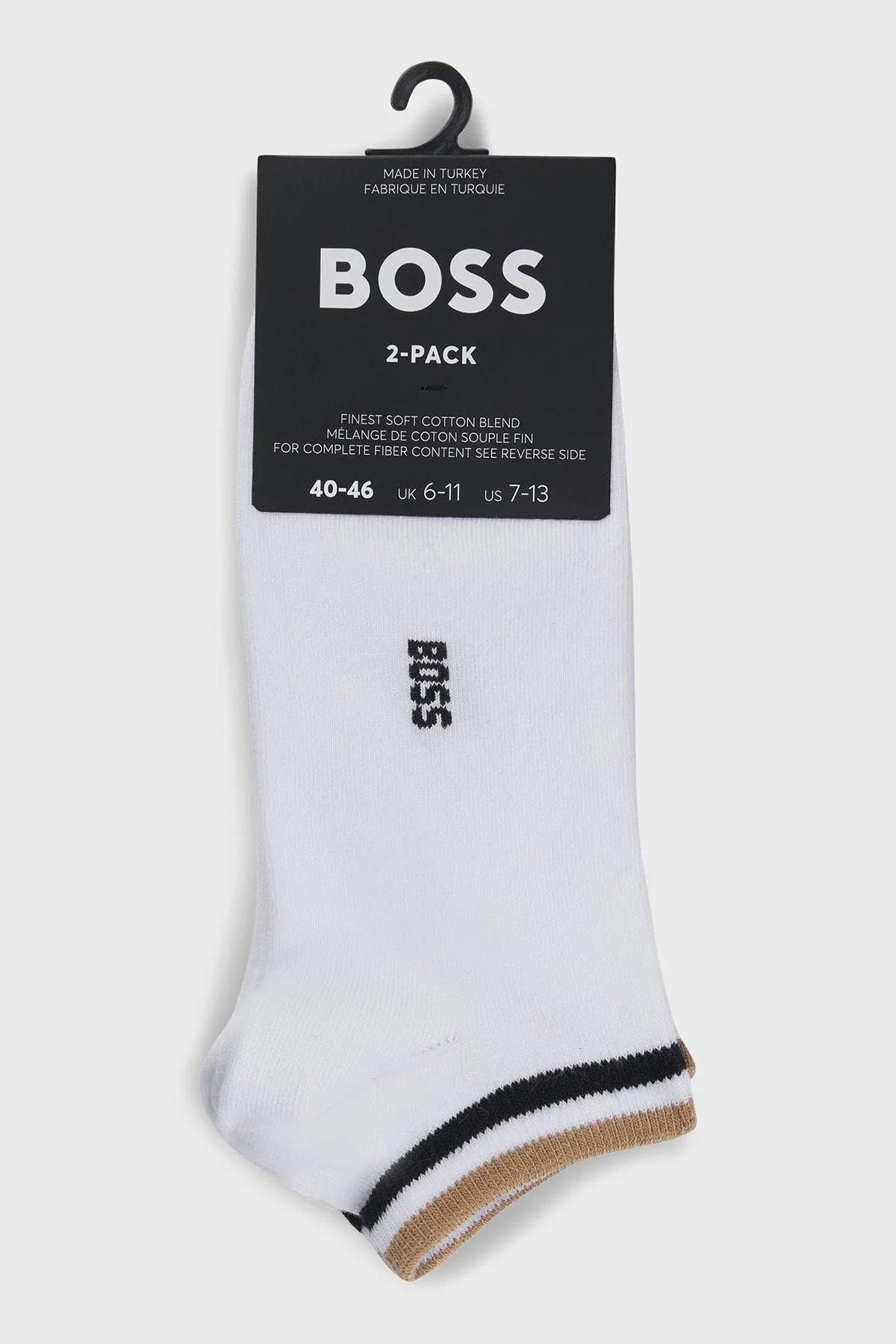 Boss Logolu Streç Pamuklu 2 Pack Erkek Çorap 50491192 100 BEYAZ - 6